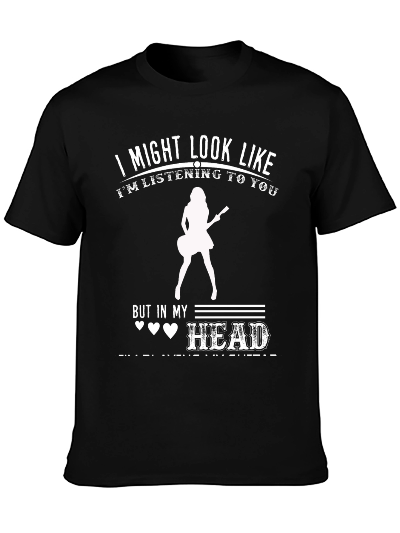 Black I Might Look Like I'm Listening Graphic T-Shirt view 3