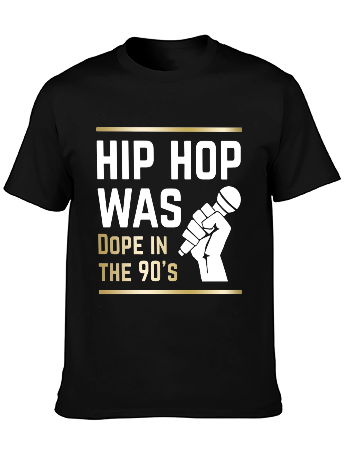 Black Hip Hop 90s Graphic Tee - Retro Style view 3