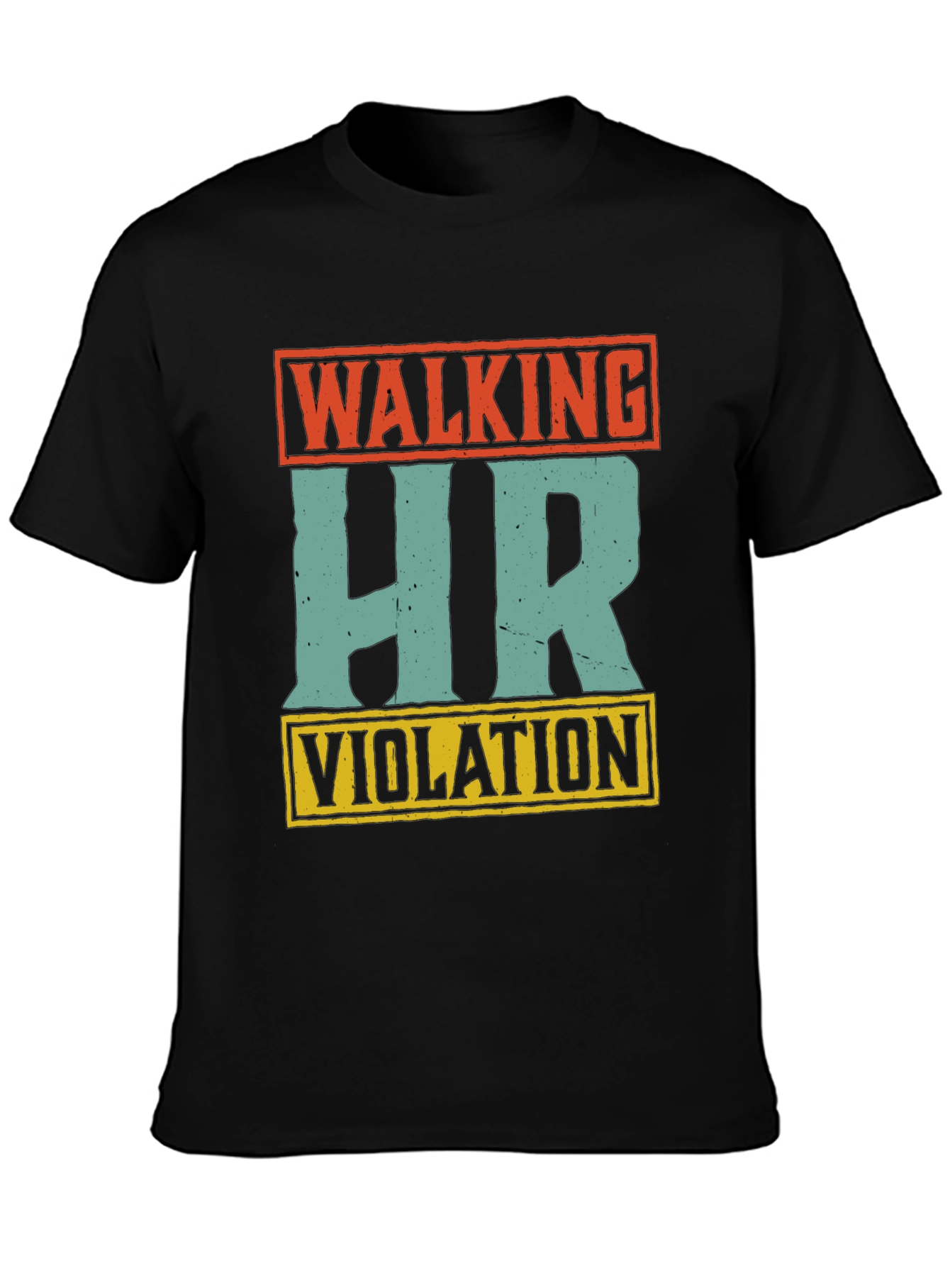 Black Walking HR Violation Graphic Tee view 3