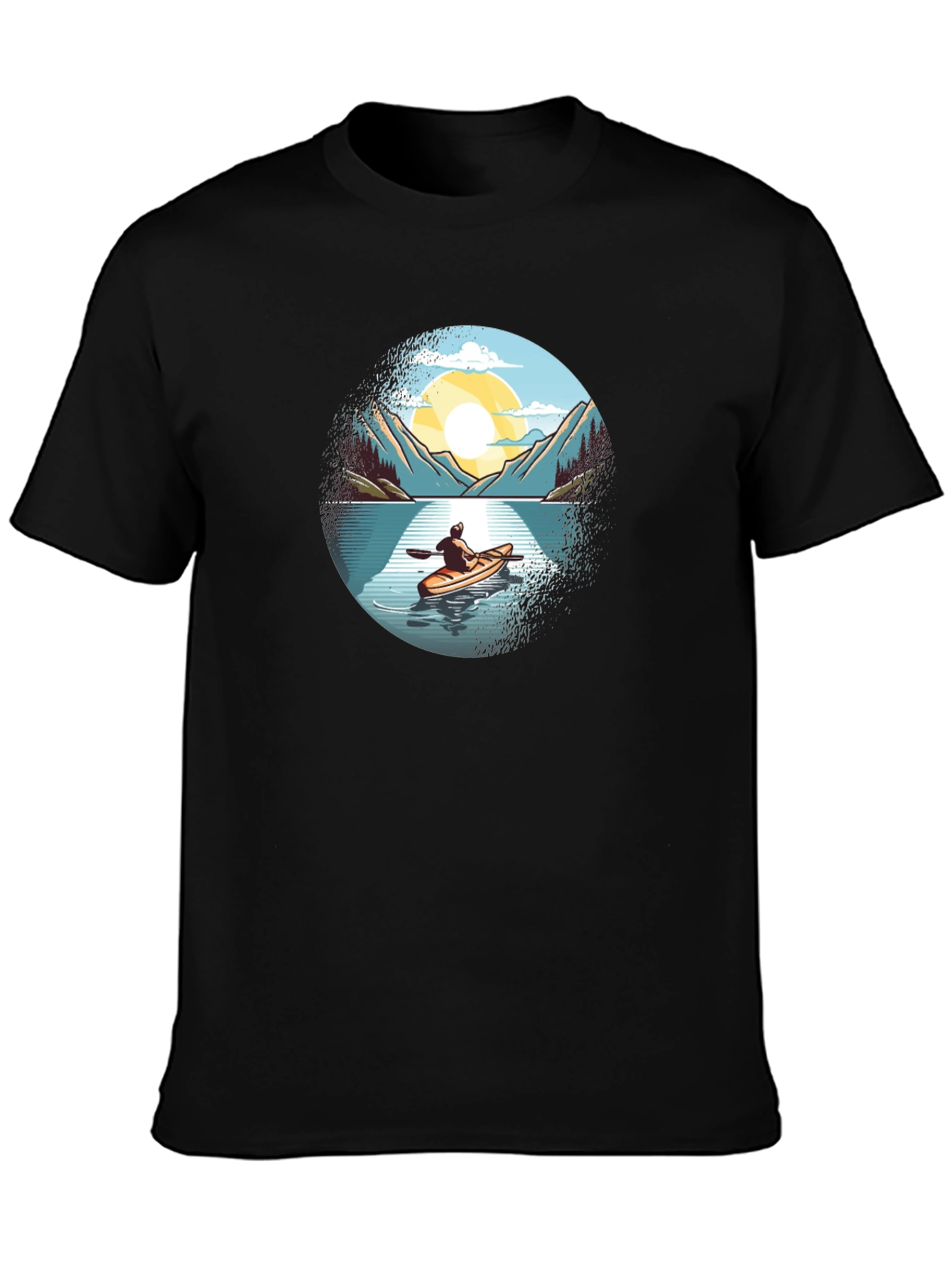 Black Kayaking Adventure Graphic Tee view 3