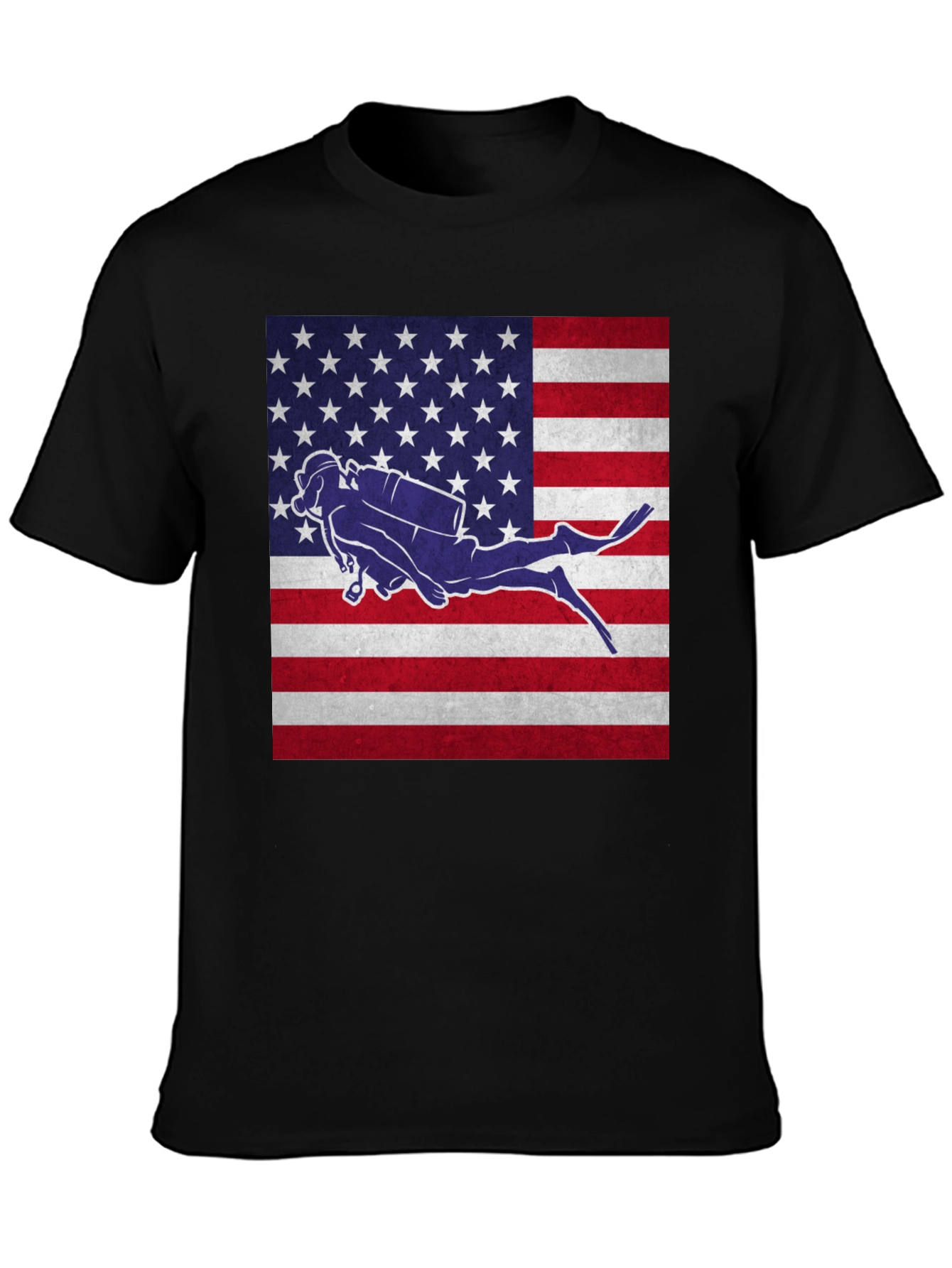 USA Flag Scuba Diver T-Shirt - Patriotic Dive Apparel - 3