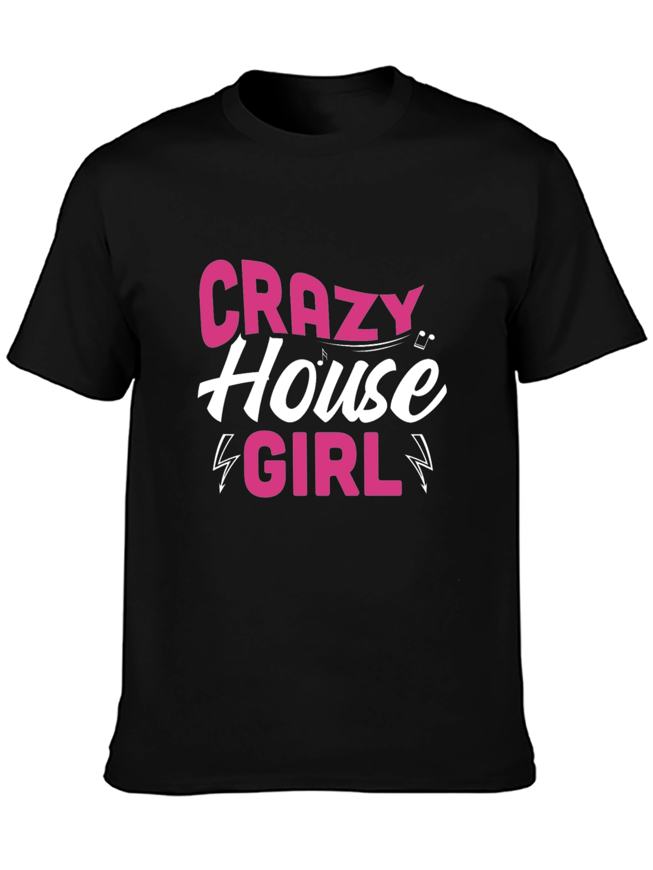 Black Crazy House Girl Black T-Shirt view 3
