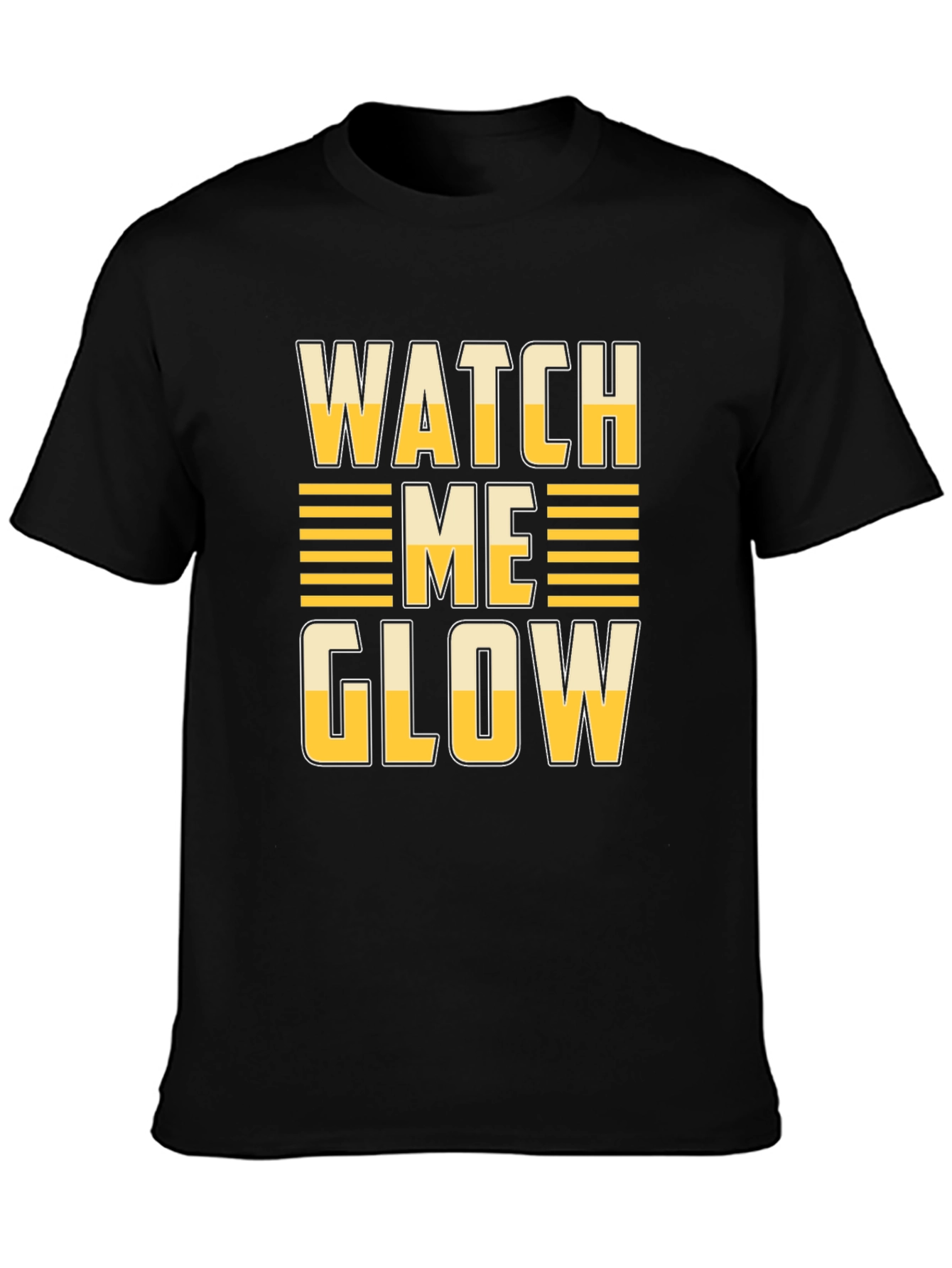Black Watch Me Glow Graphic Tee - Stylish Unisex T-Shirt view 3