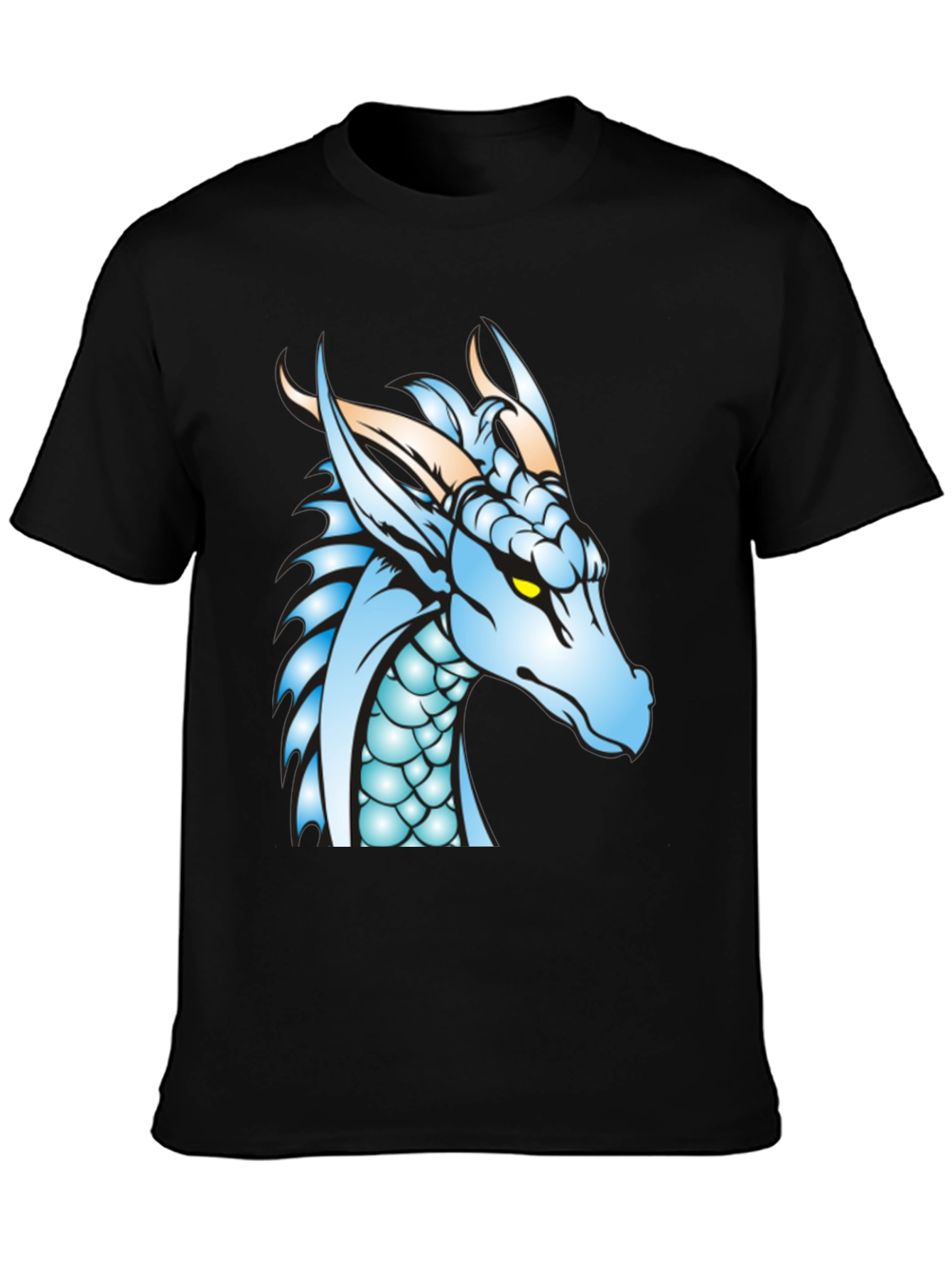 Black Dragon Graphic Tee - Black Cotton T-Shirt view 3