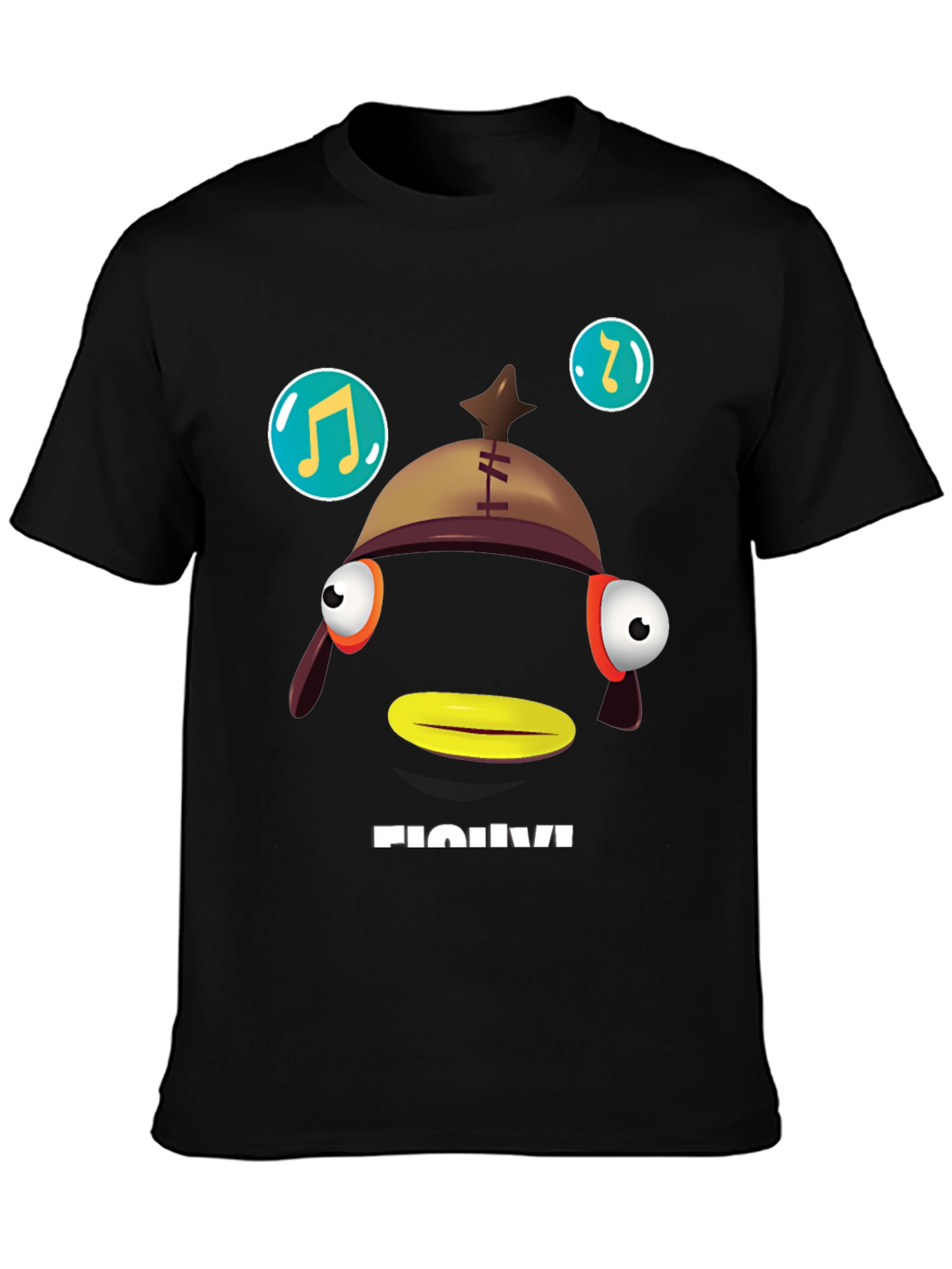 Black Funny Fish T-Shirt - Unique Graphic Tee view 3