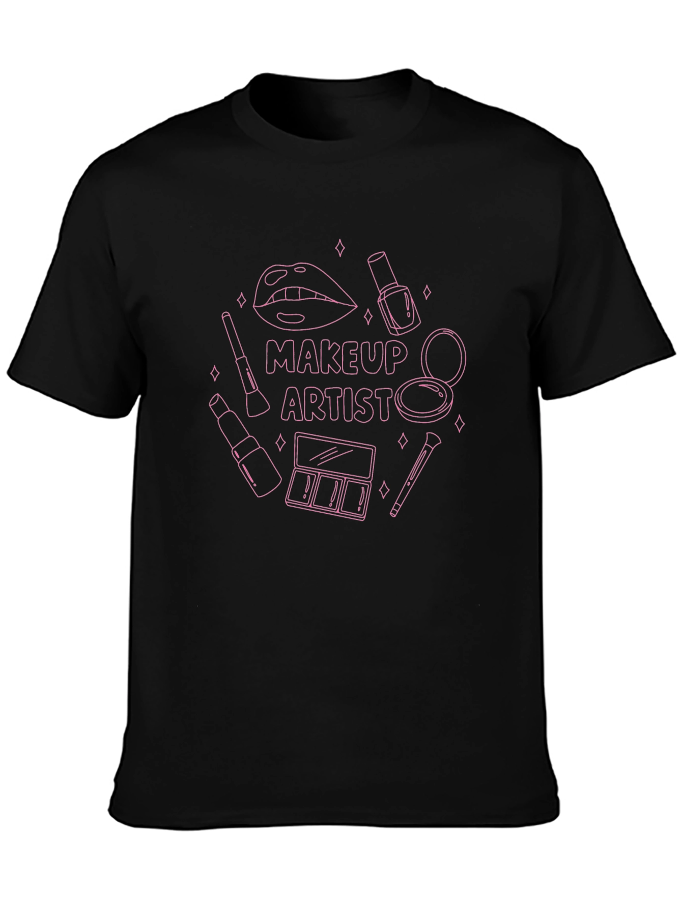 Black Makeup Artist Graphic Tee - Black view 3