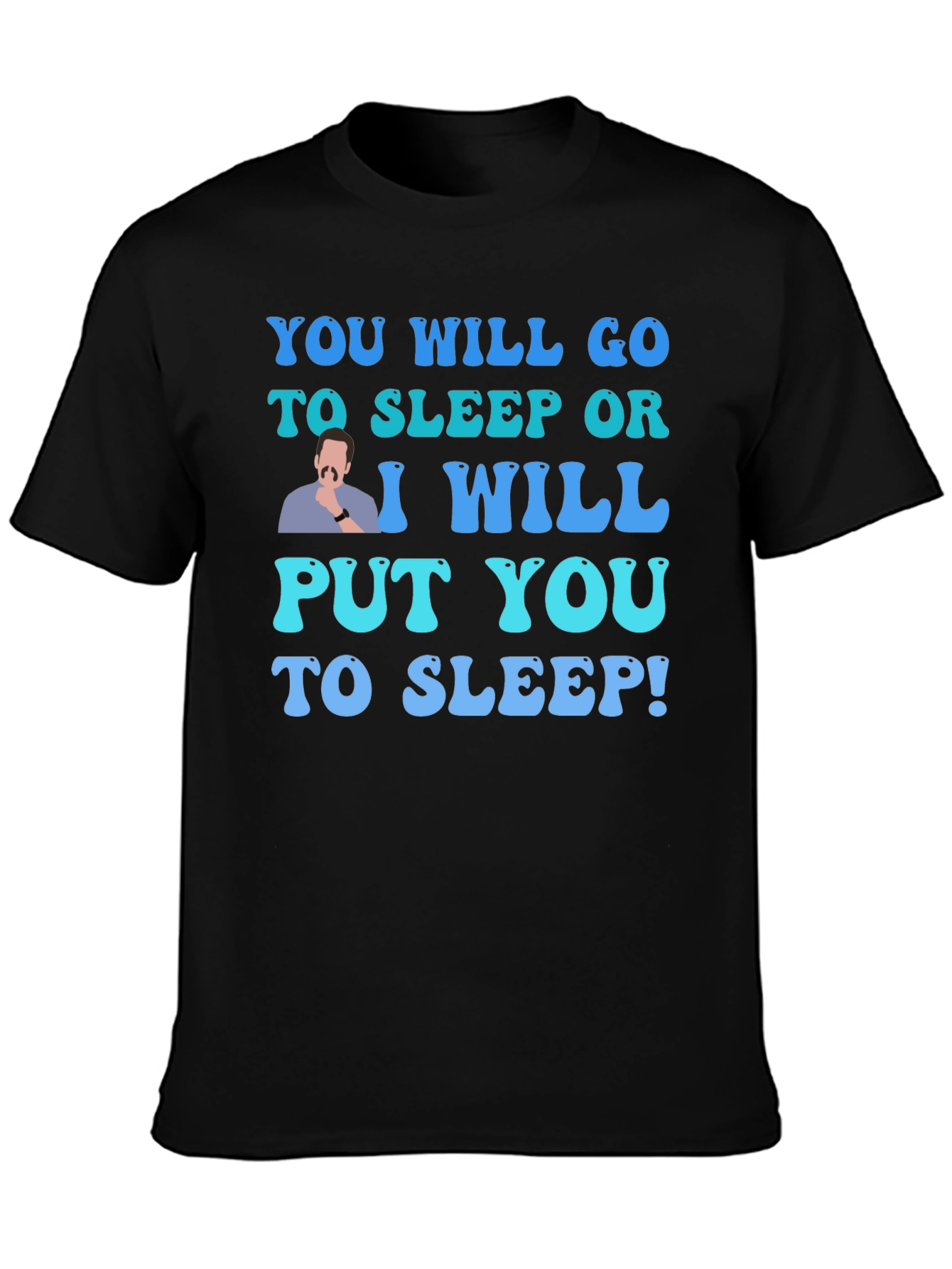 Black Funny "Go to Sleep" Graphic Tee view 3