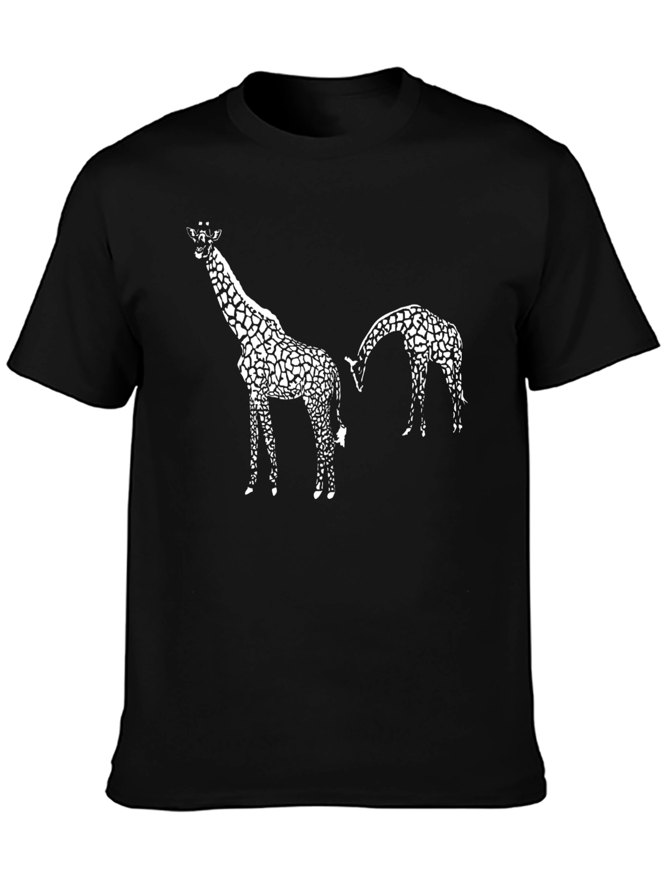 Black Giraffe Graphic Tee - Black Cotton Shirt view 3