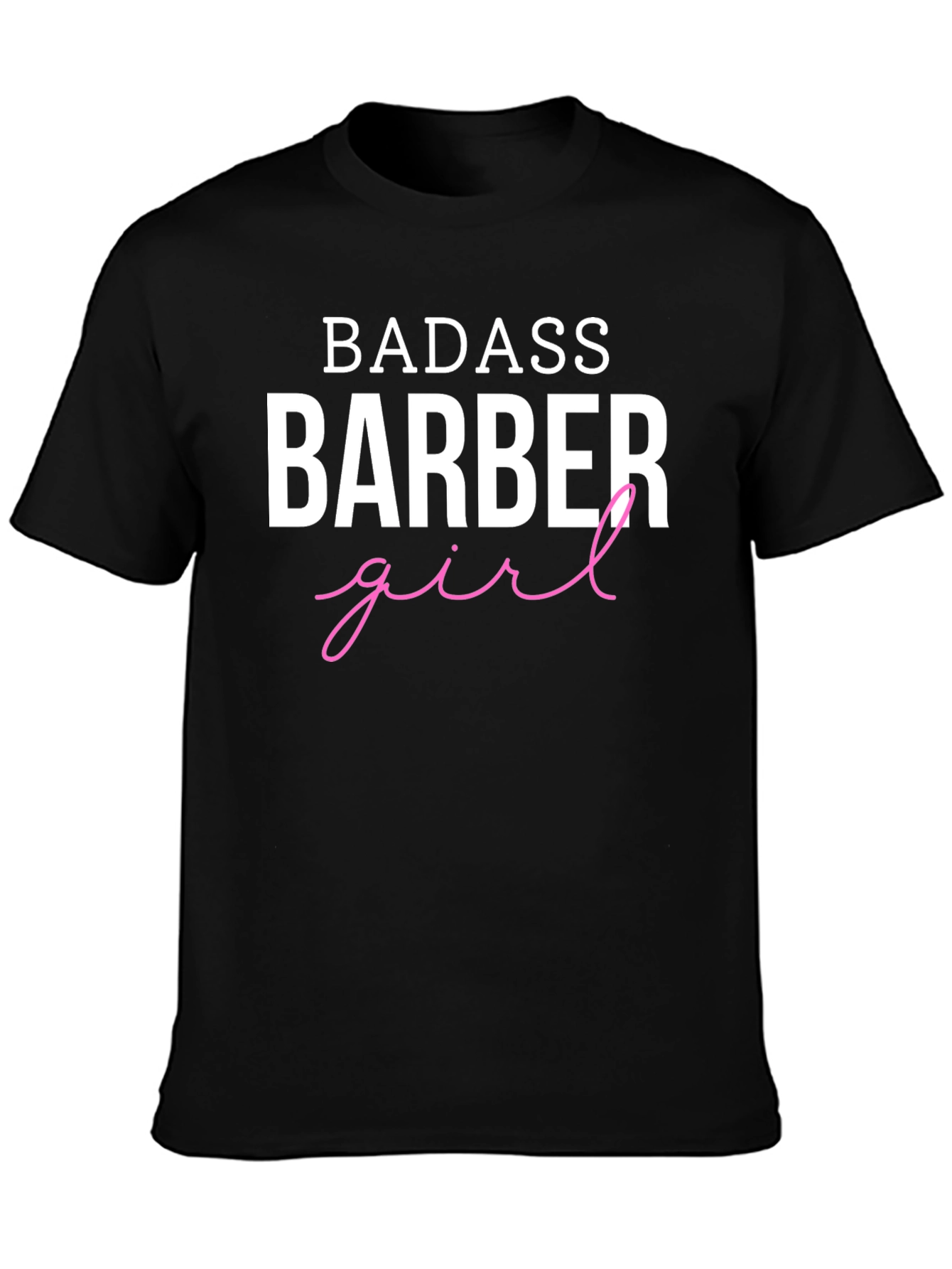 Black Badass Barber Girl Graphic Tee view 3