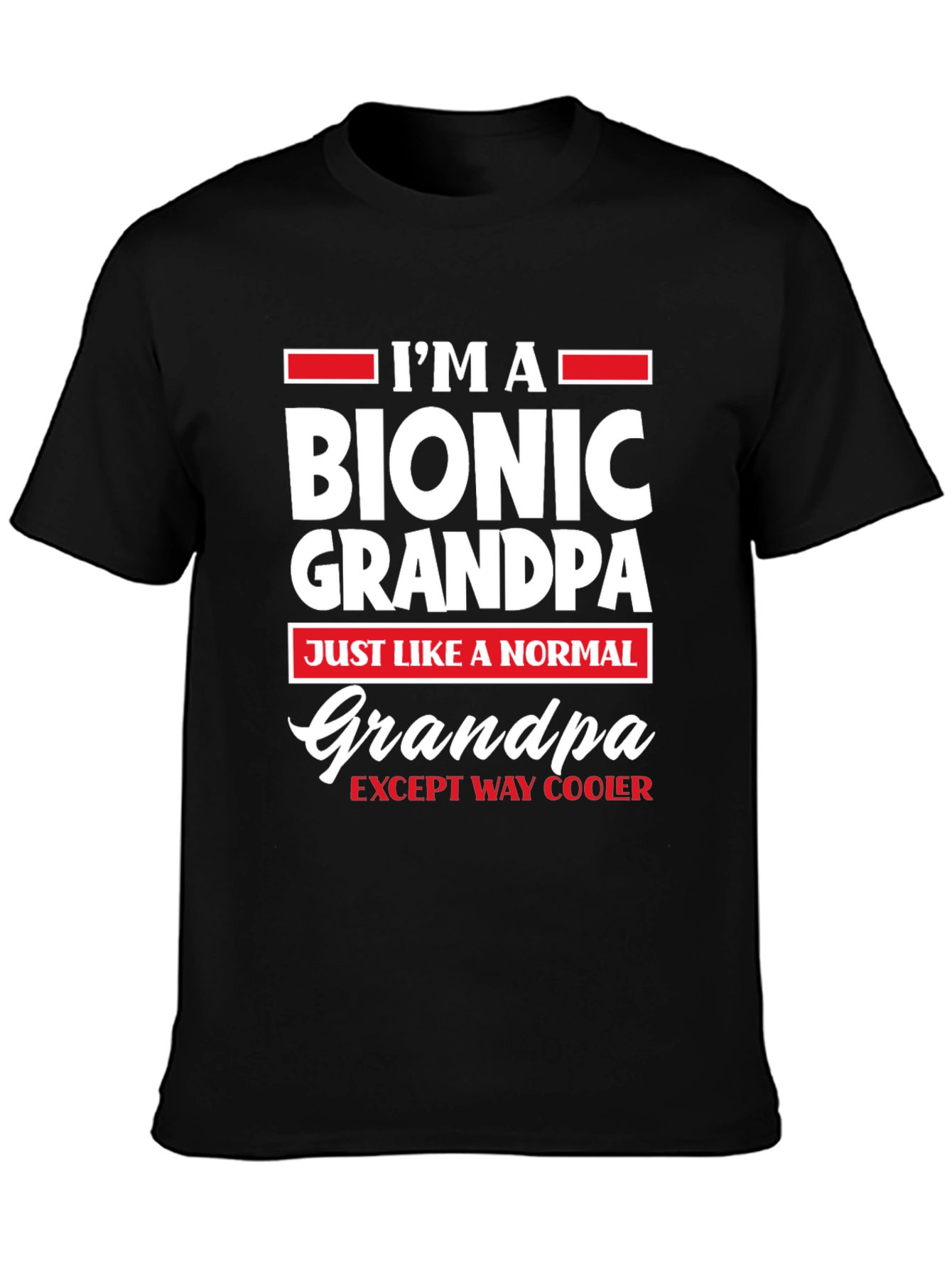 Black Bionic Grandpa T-Shirt - Except Way Cooler! view 3