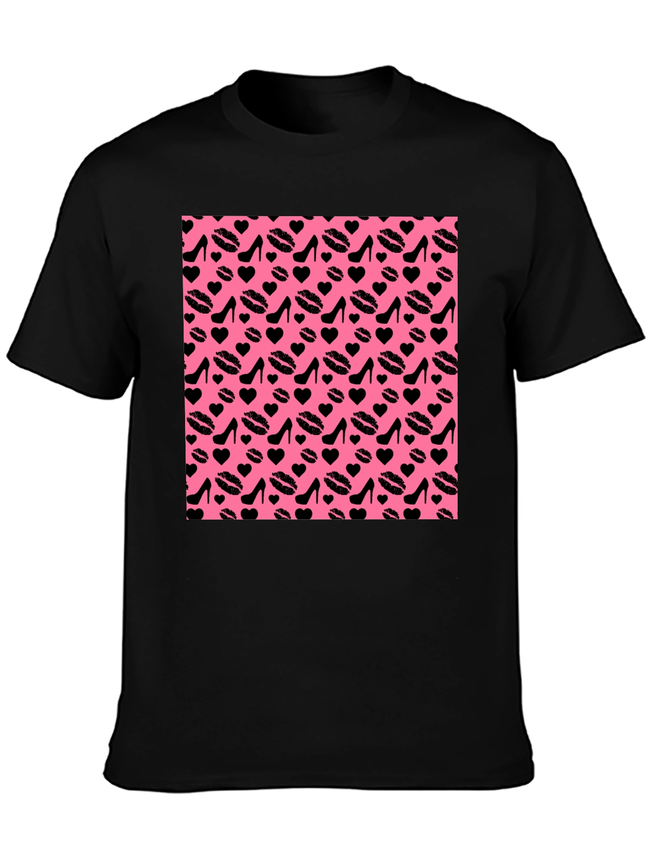 Black Fun Patterned T-Shirt view 3