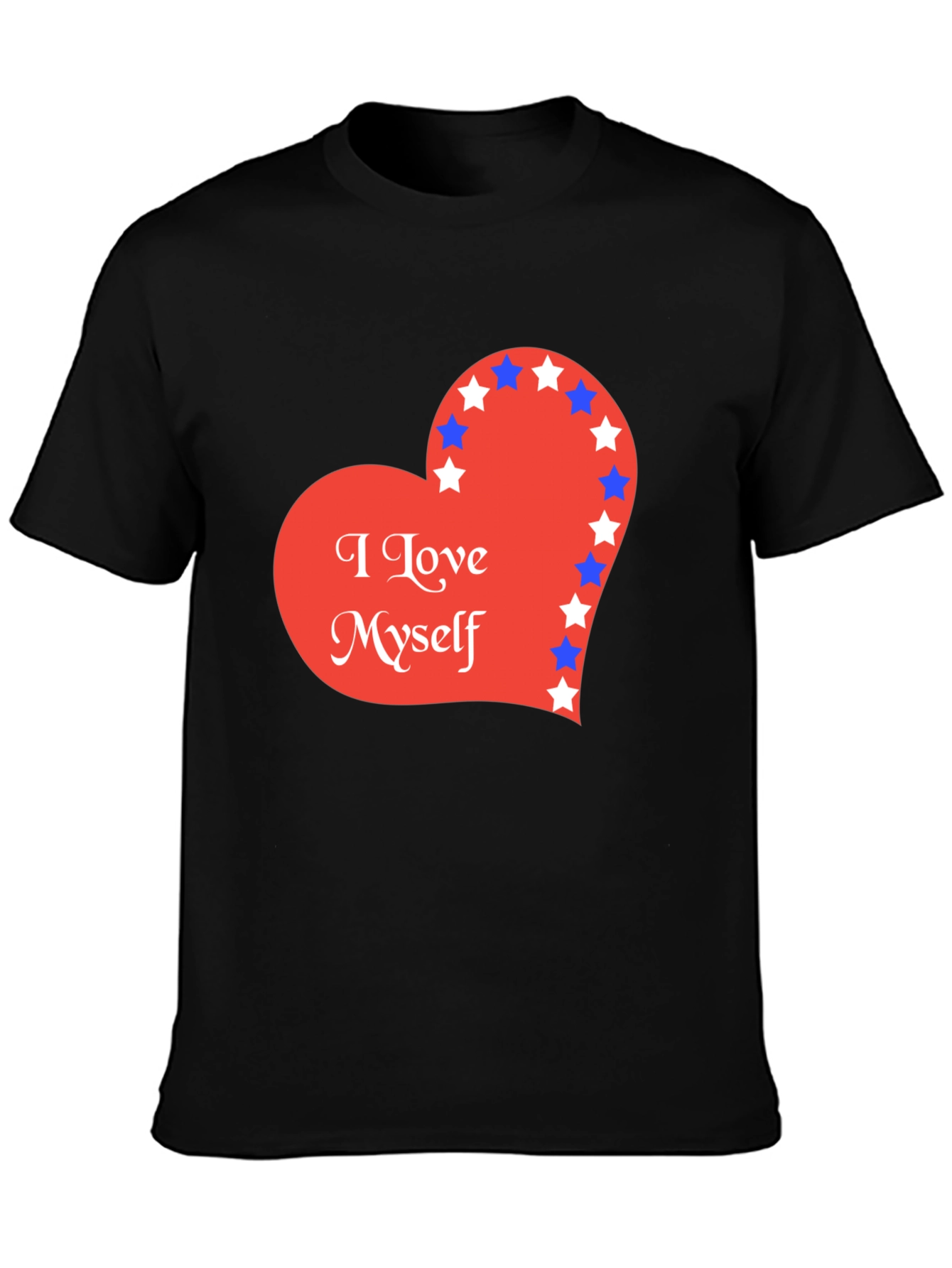 Black I Love Myself Heart Graphic Tee view 3