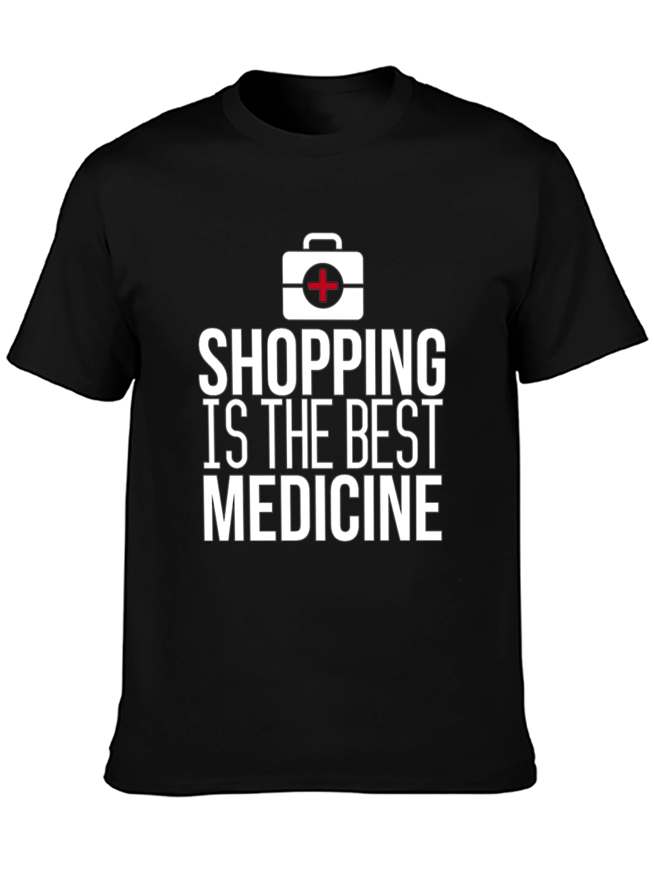 Black Shopping is The Best Medicine Graphic T-Shirt view 3