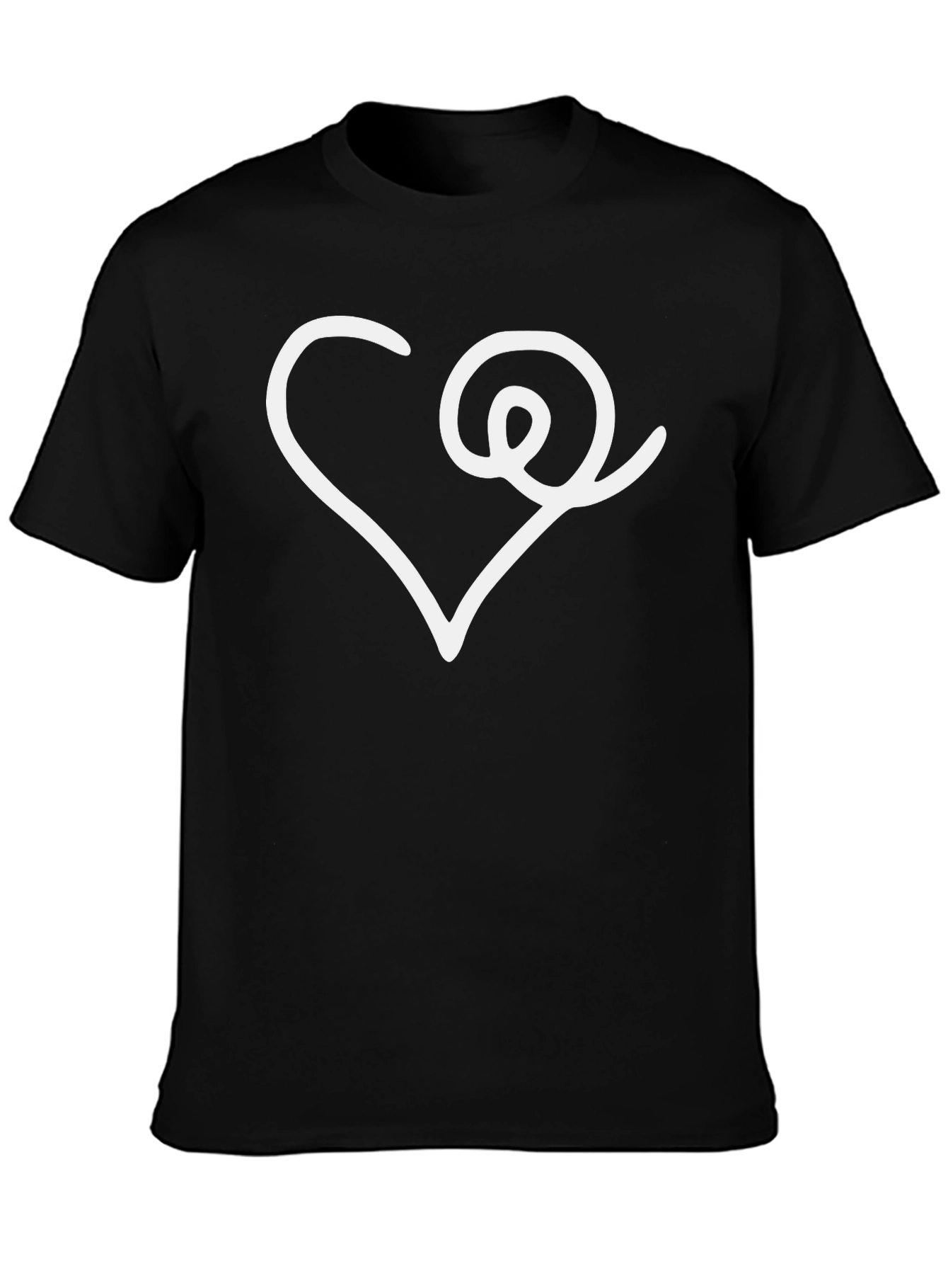 Black Heart Swirl Graphic Tee - Modern Design view 3
