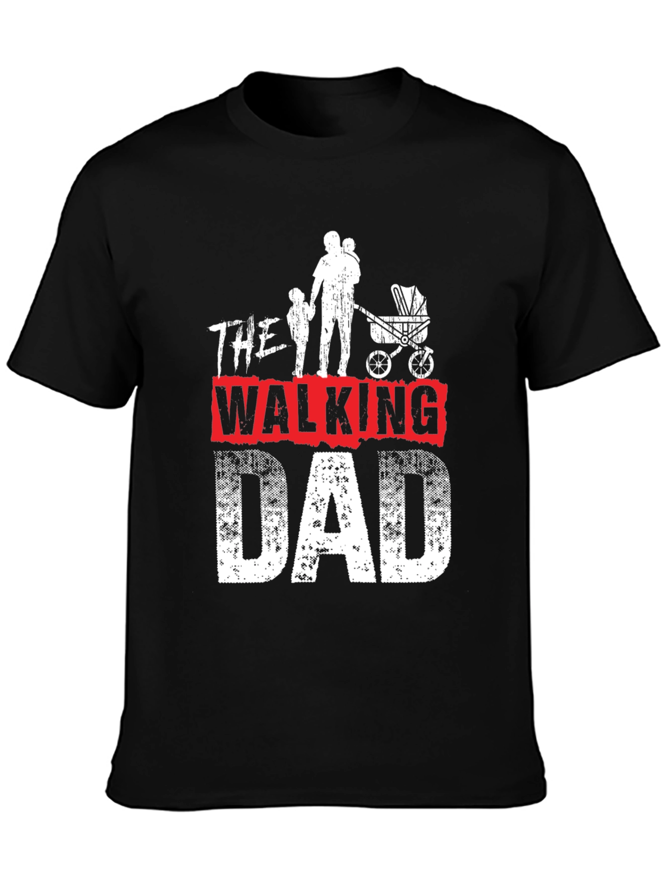 Black The Walking Dad Graphic T-Shirt - Father's Day Gift view 3