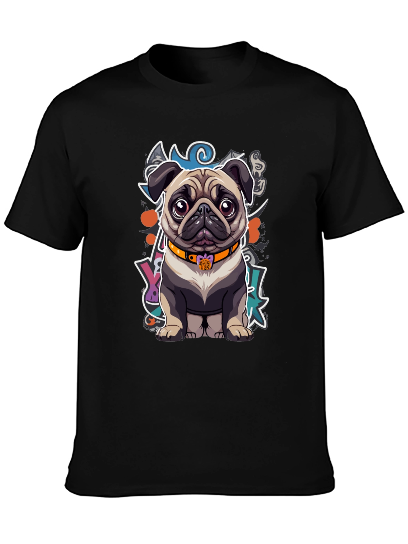 Black Pug Graphic T-Shirt view 3