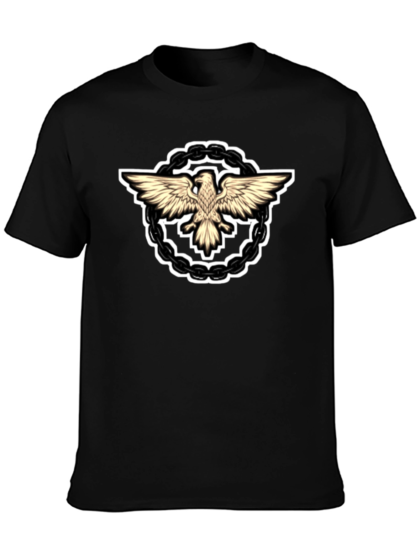 Black Eagle Chain Graphic T-Shirt - Black view 3
