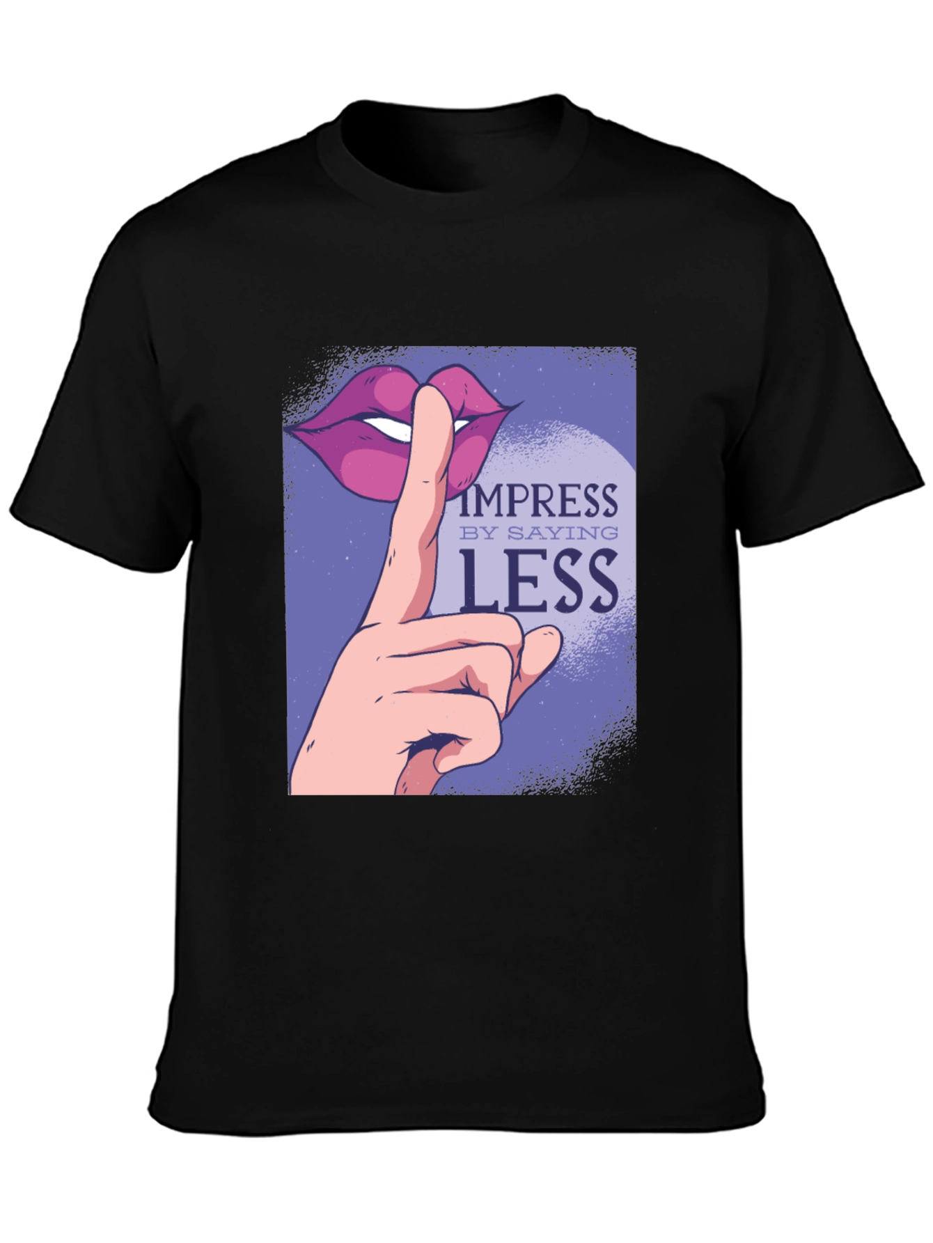 Black Impress By Saying Less Graphic Tee - Black view 3
