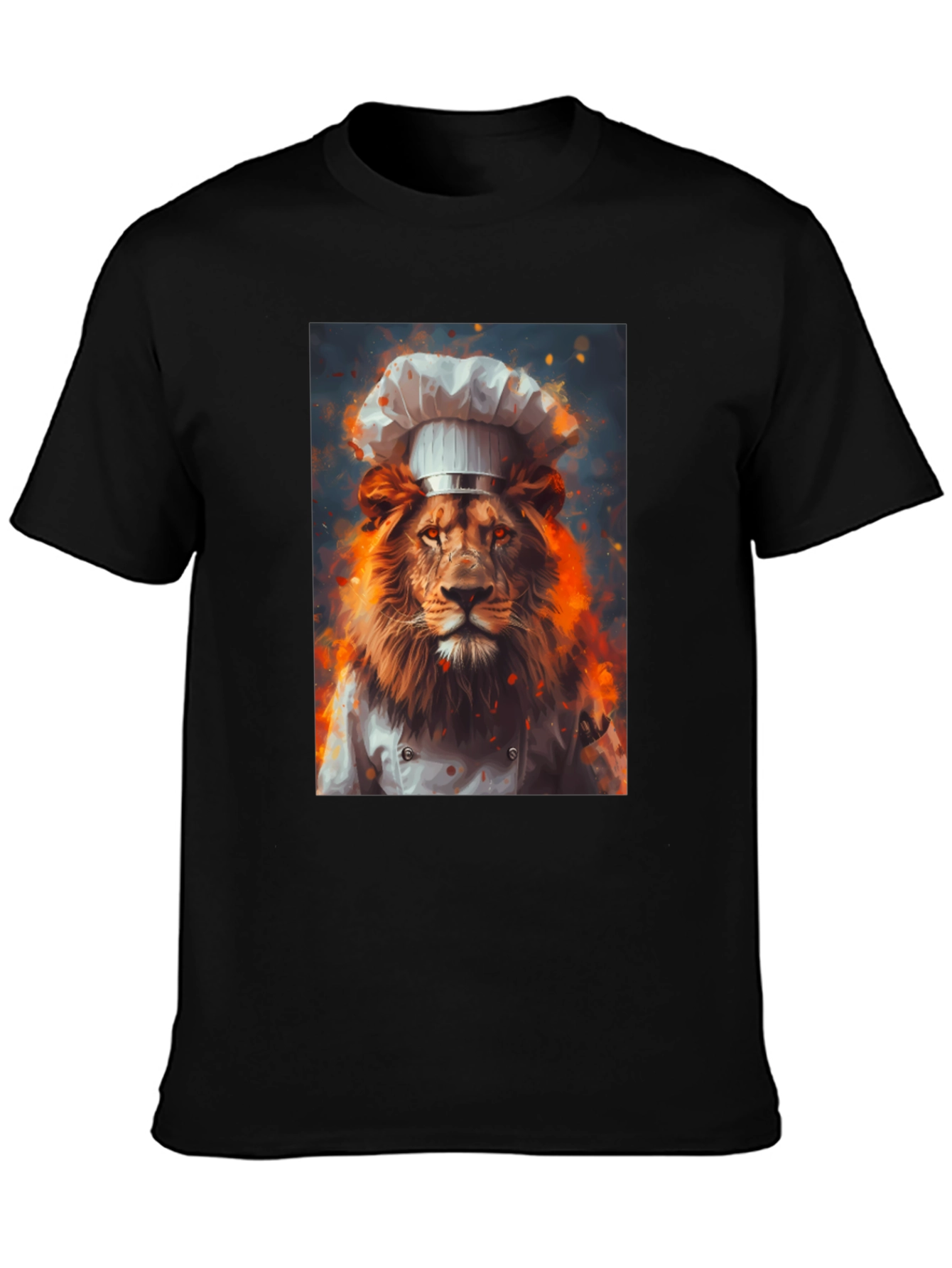 Black Chef Lion Graphic Tee - Men's Black T-Shirt view 3