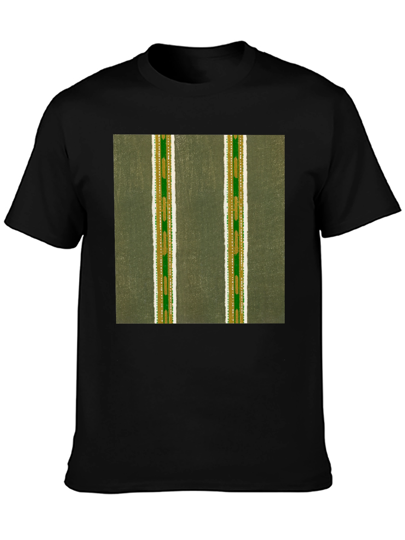 Black Striped Pattern T-Shirt view 3