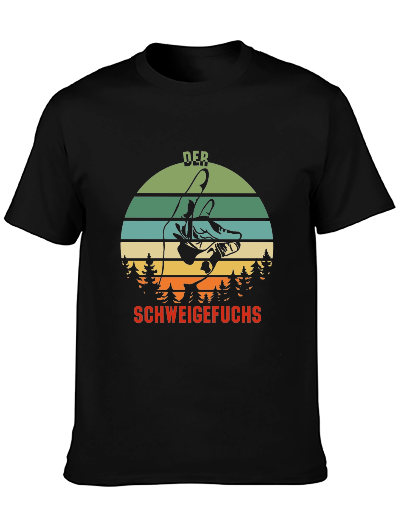 Black Der Schweigefuchs Graphic T-Shirt view 3