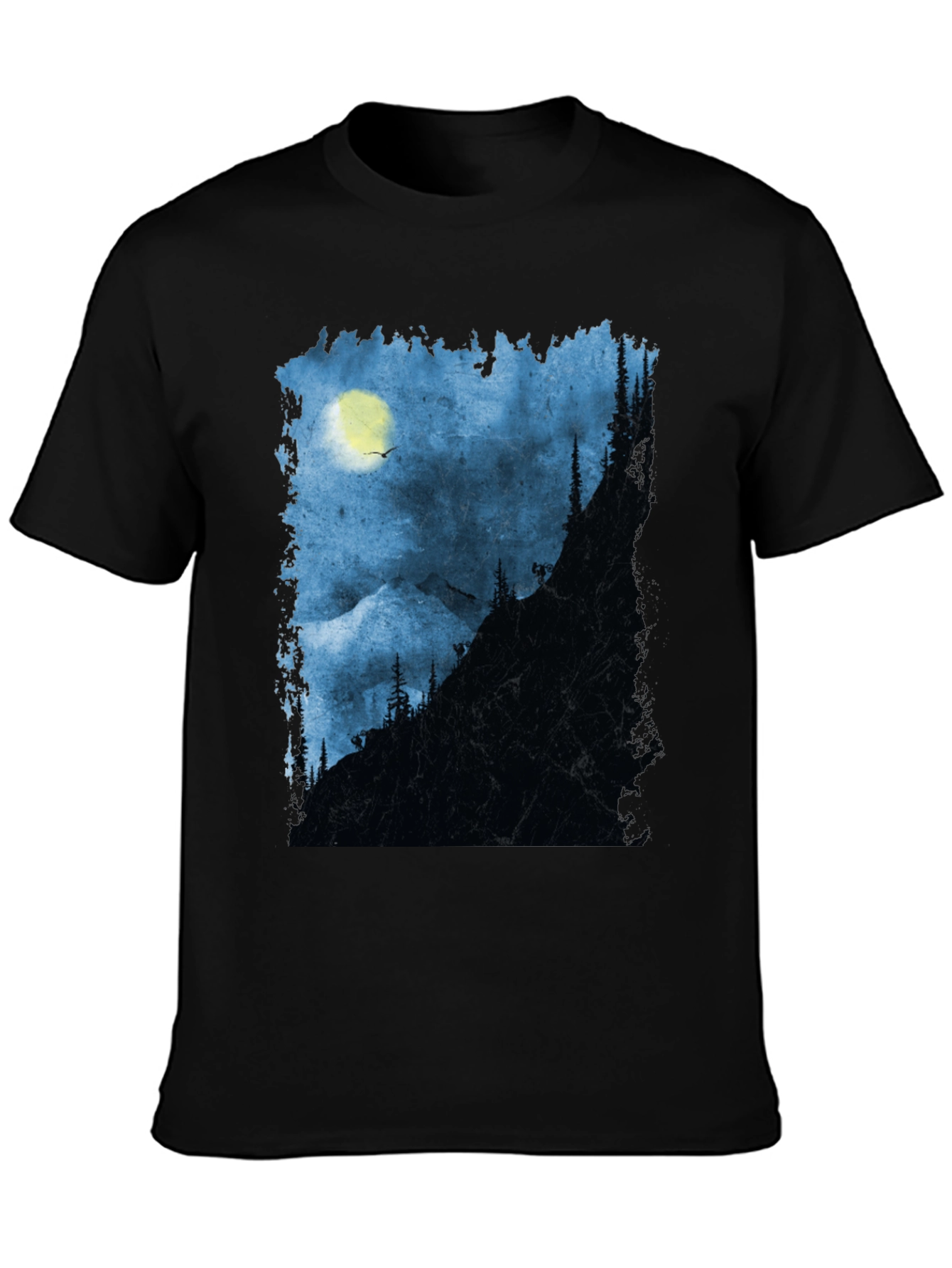Black Night Mountain Adventure T-Shirt view 3