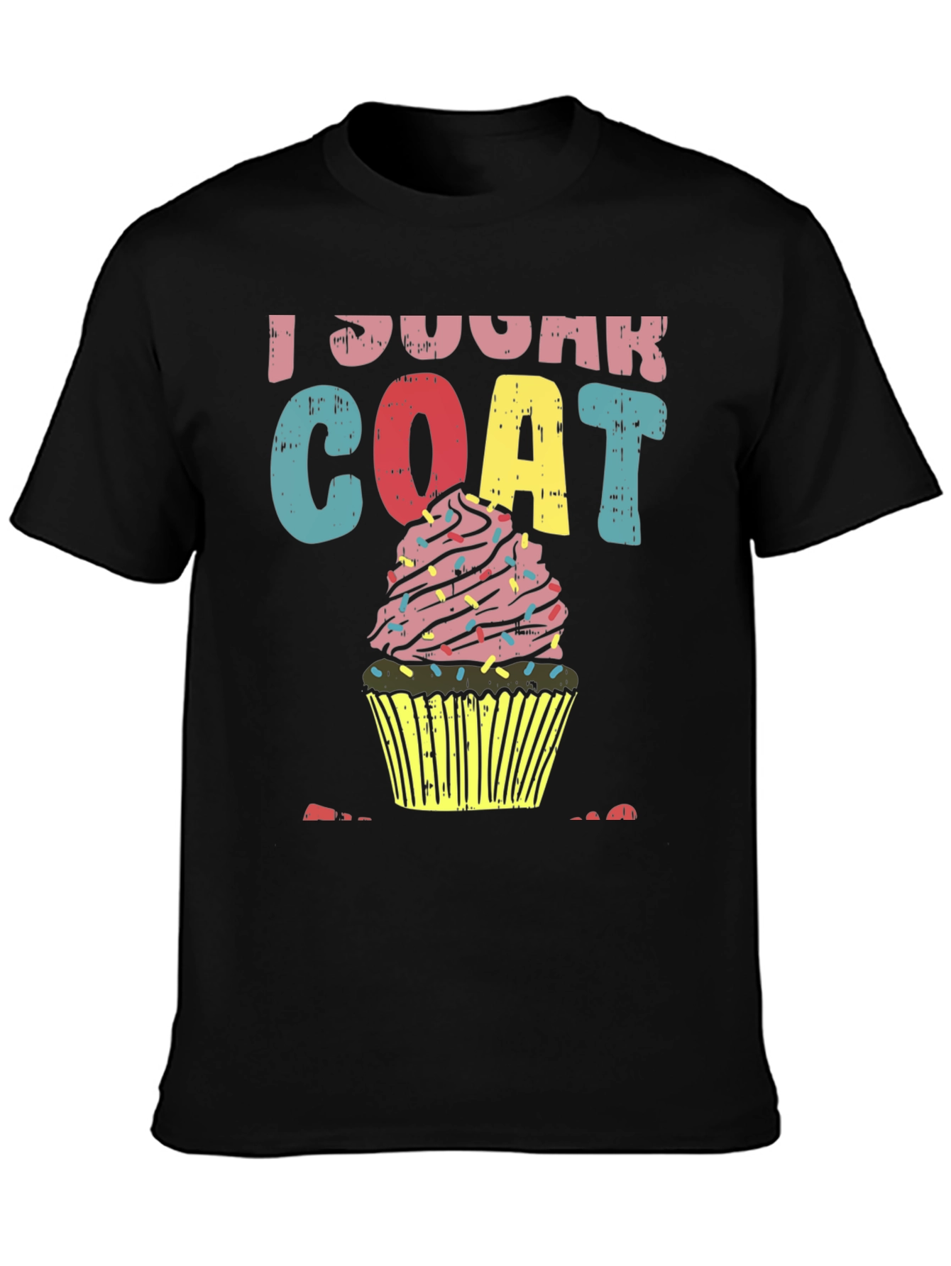 Black I Sugar Coat Tee - Fun Cupcake Shirt view 3