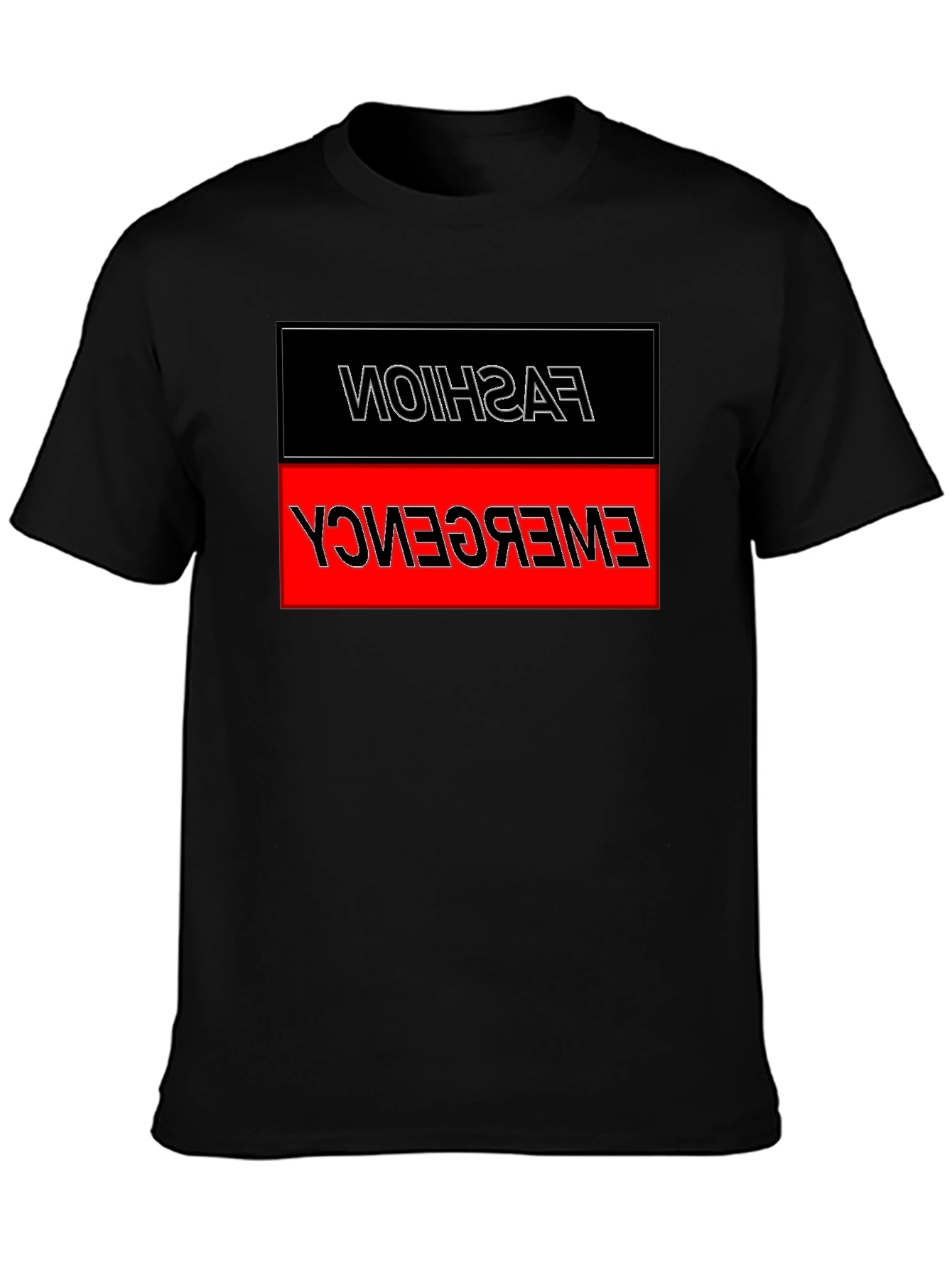 Black Fashion Emergency Graphic Tee view 3