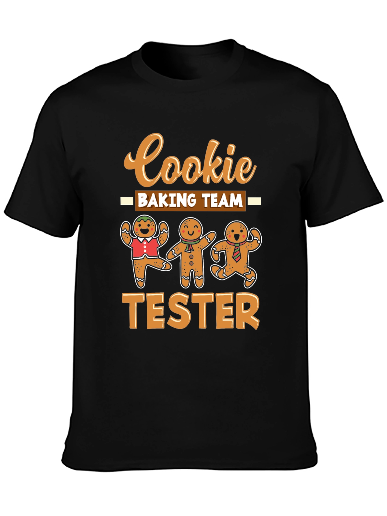 Black Cookie Baking Team Tester Graphic T-Shirt view 3