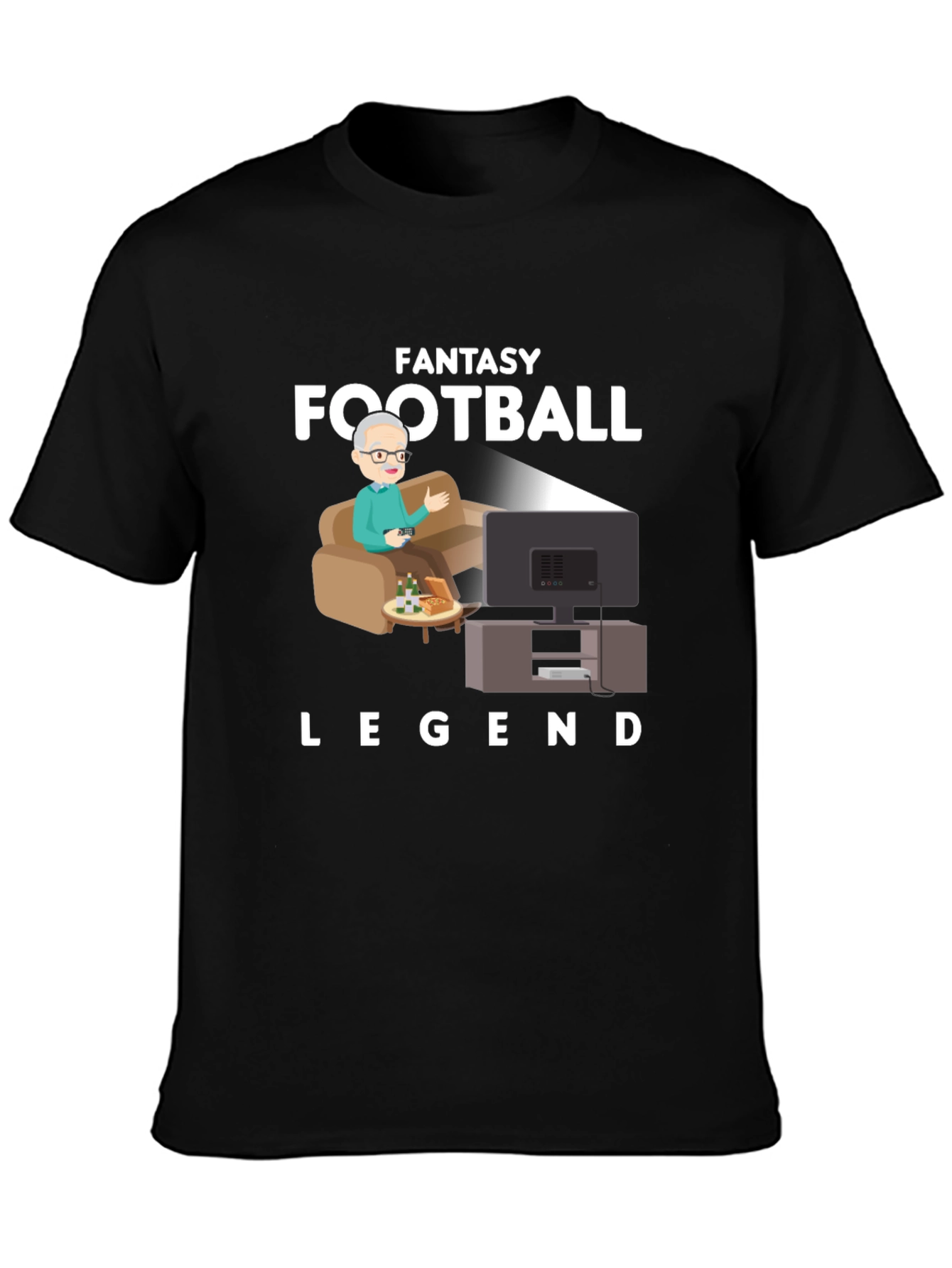 Black Fantasy Football Legend T-Shirt view 3