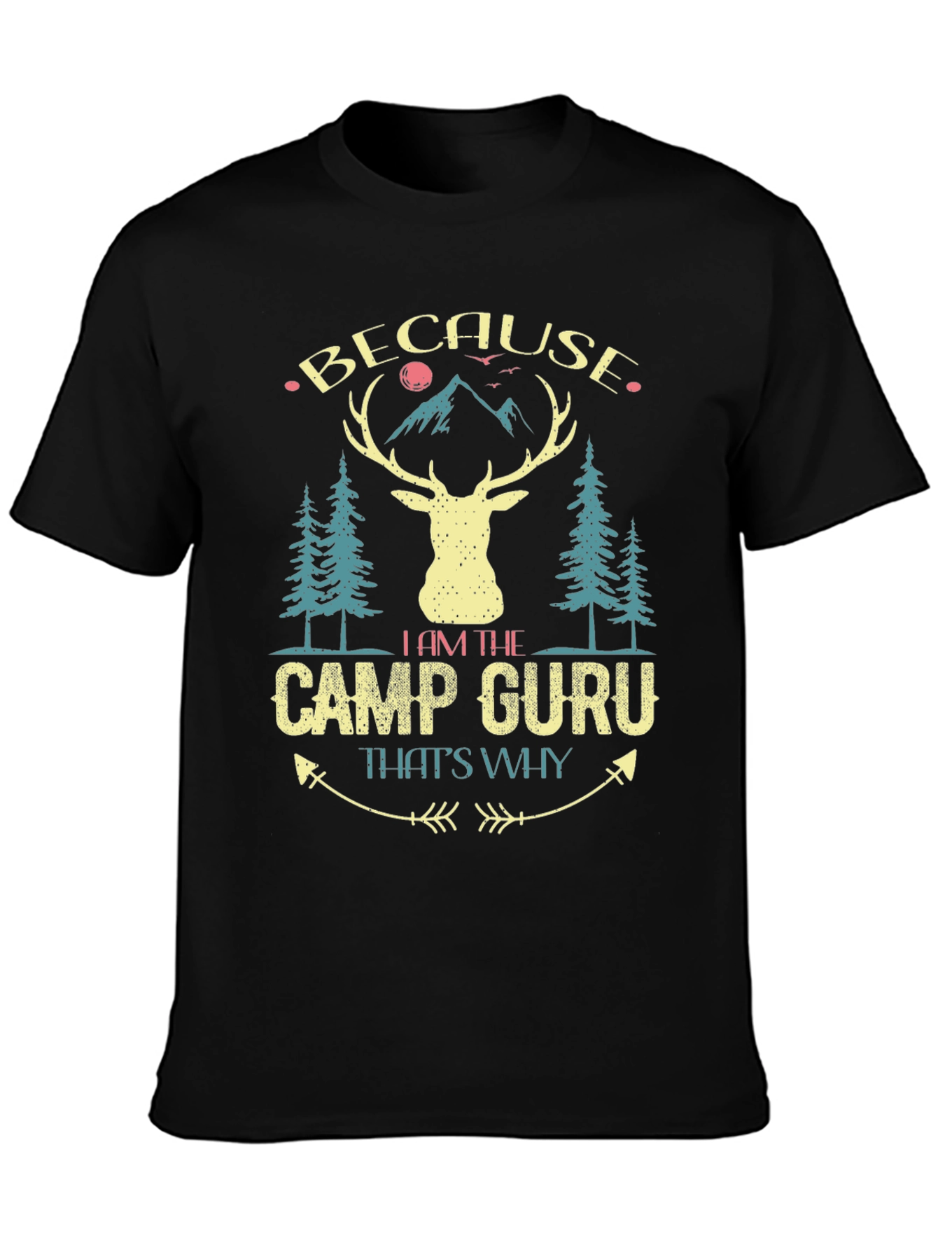 Black Camp Guru Deer Graphic Tee view 3