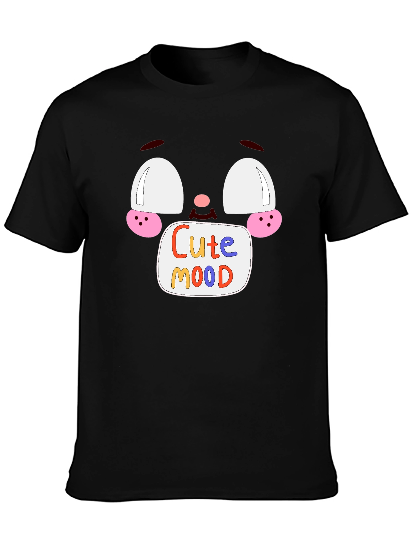 Black Cute Mood Graphic Tee - Unisex Black T-Shirt view 3