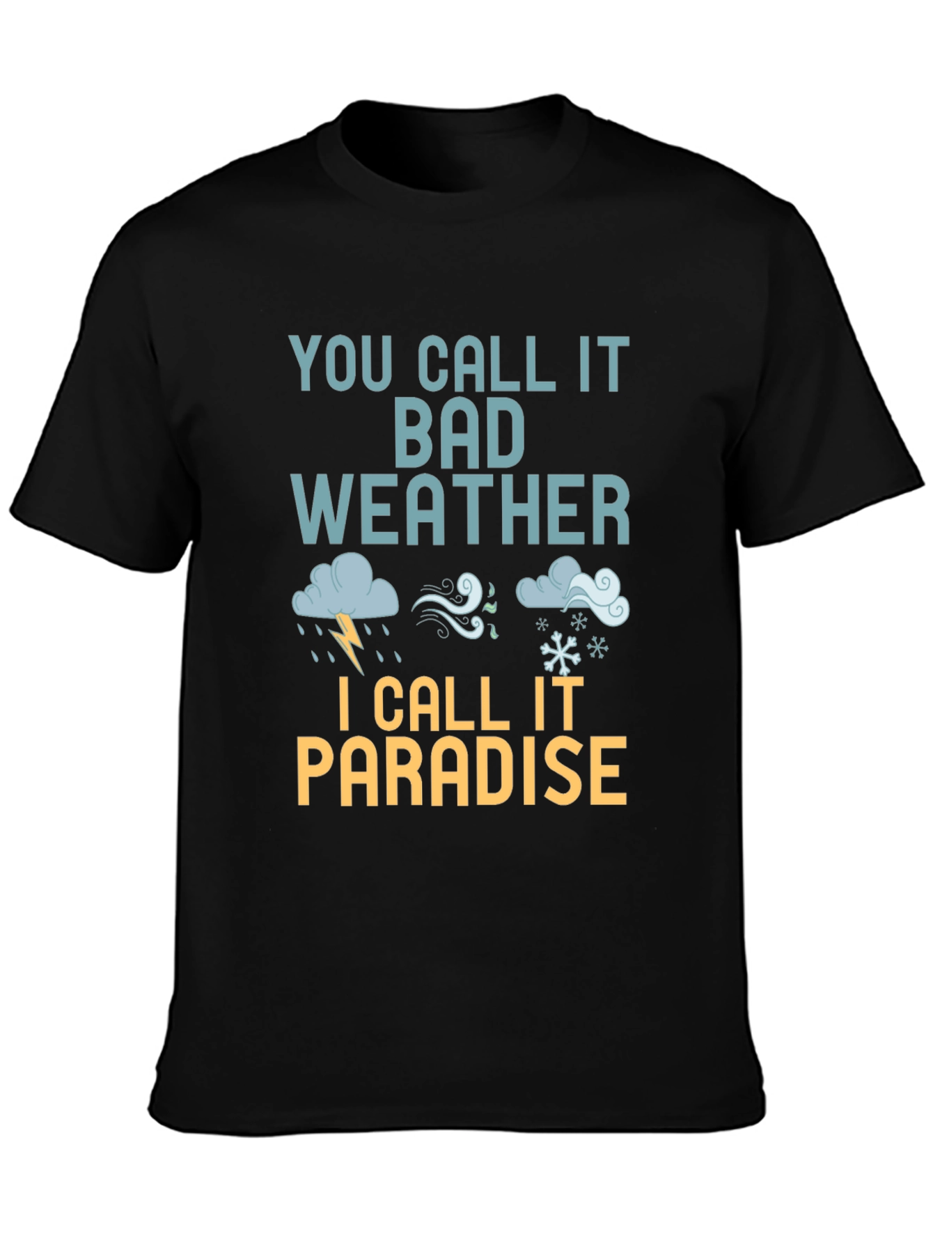 Black Bad Weather Paradise T-Shirt view 3