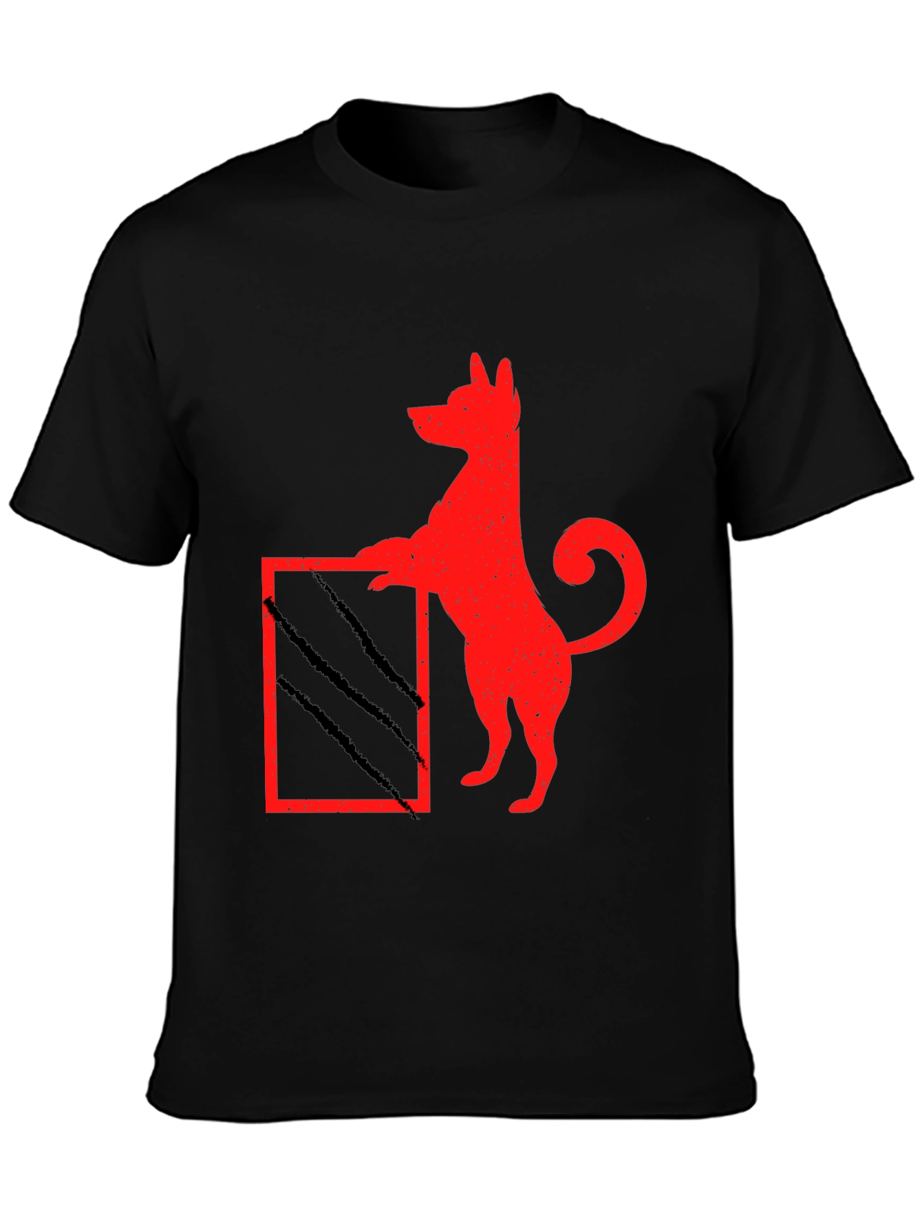 Black Dog Scratch Box Tee - Quirky Graphic T-Shirt view 3