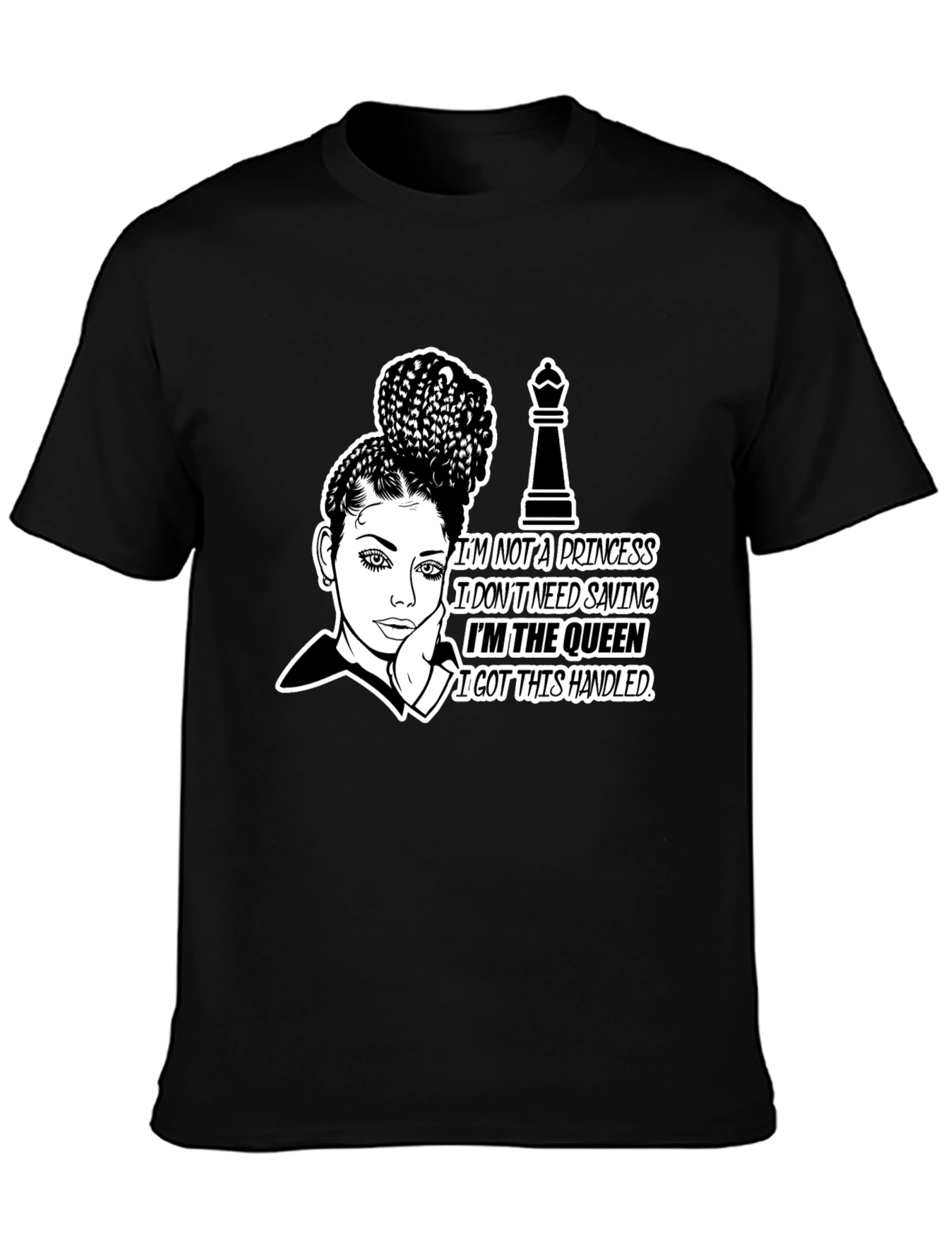 Black Queen Graphic Tee - Empowering Chess Queen view 3