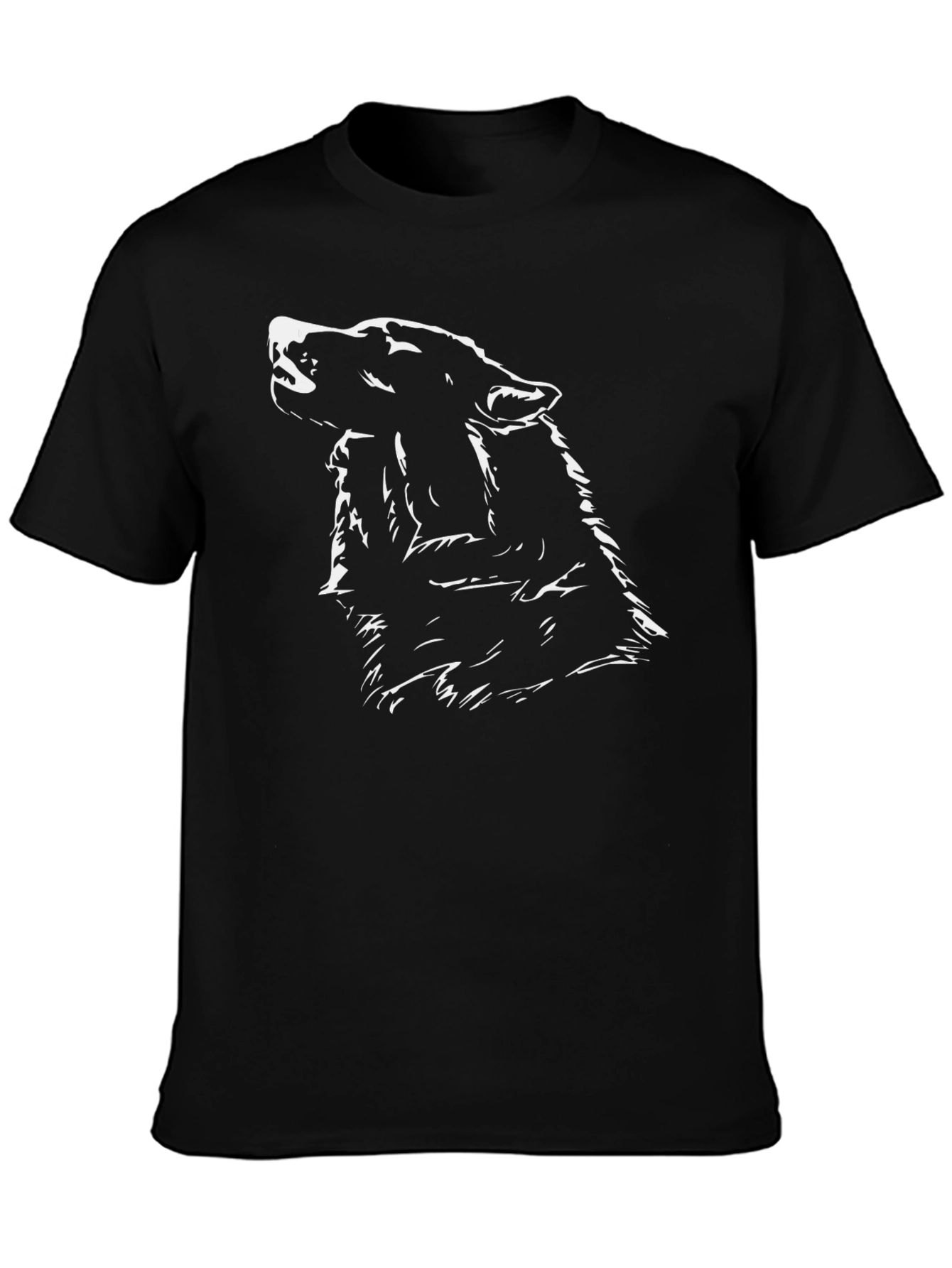 Black Black Wolf Silhouette Graphic Tee view 3
