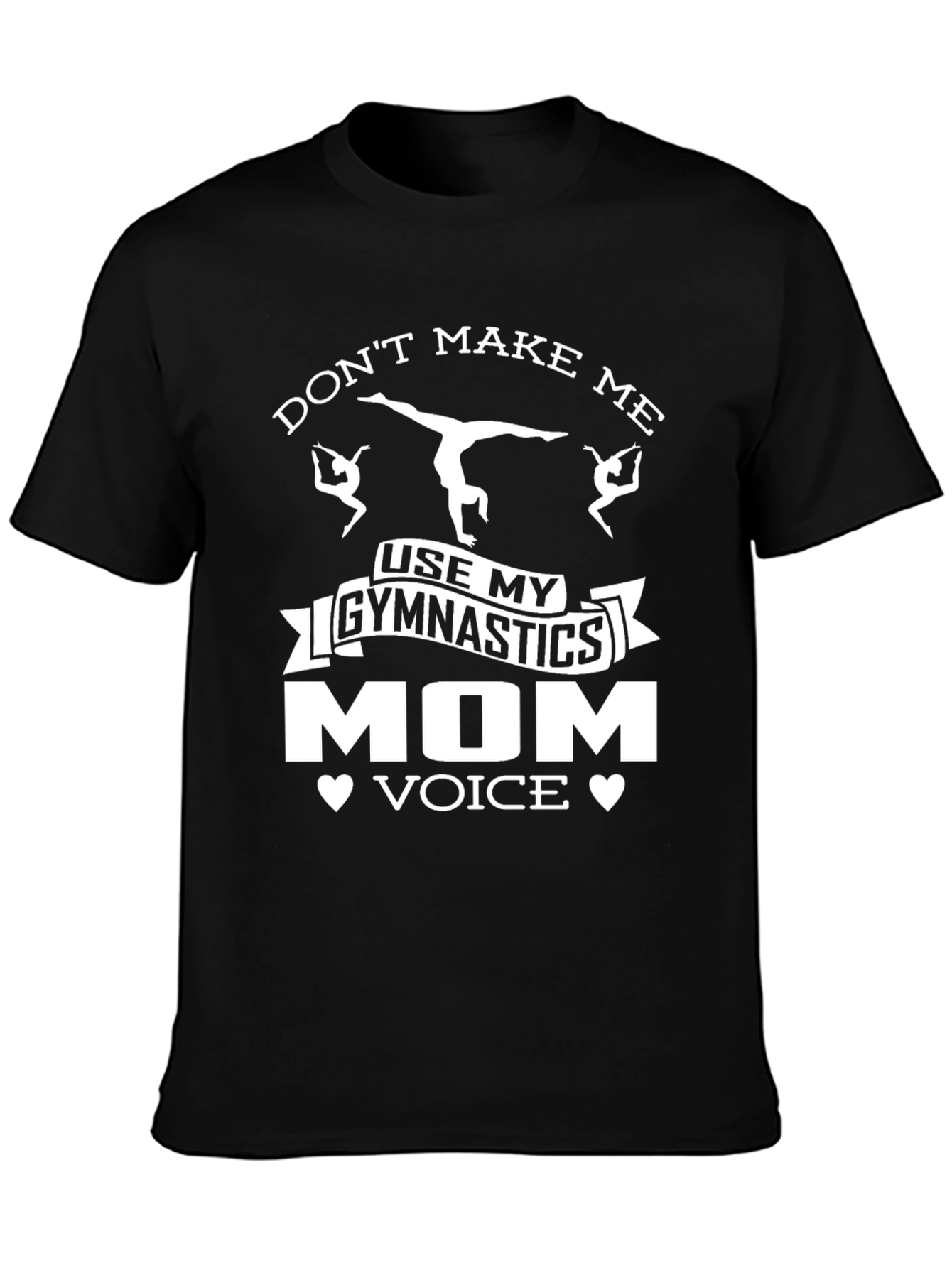 Black Gymnastics Mom Voice Graphic Tee view 3