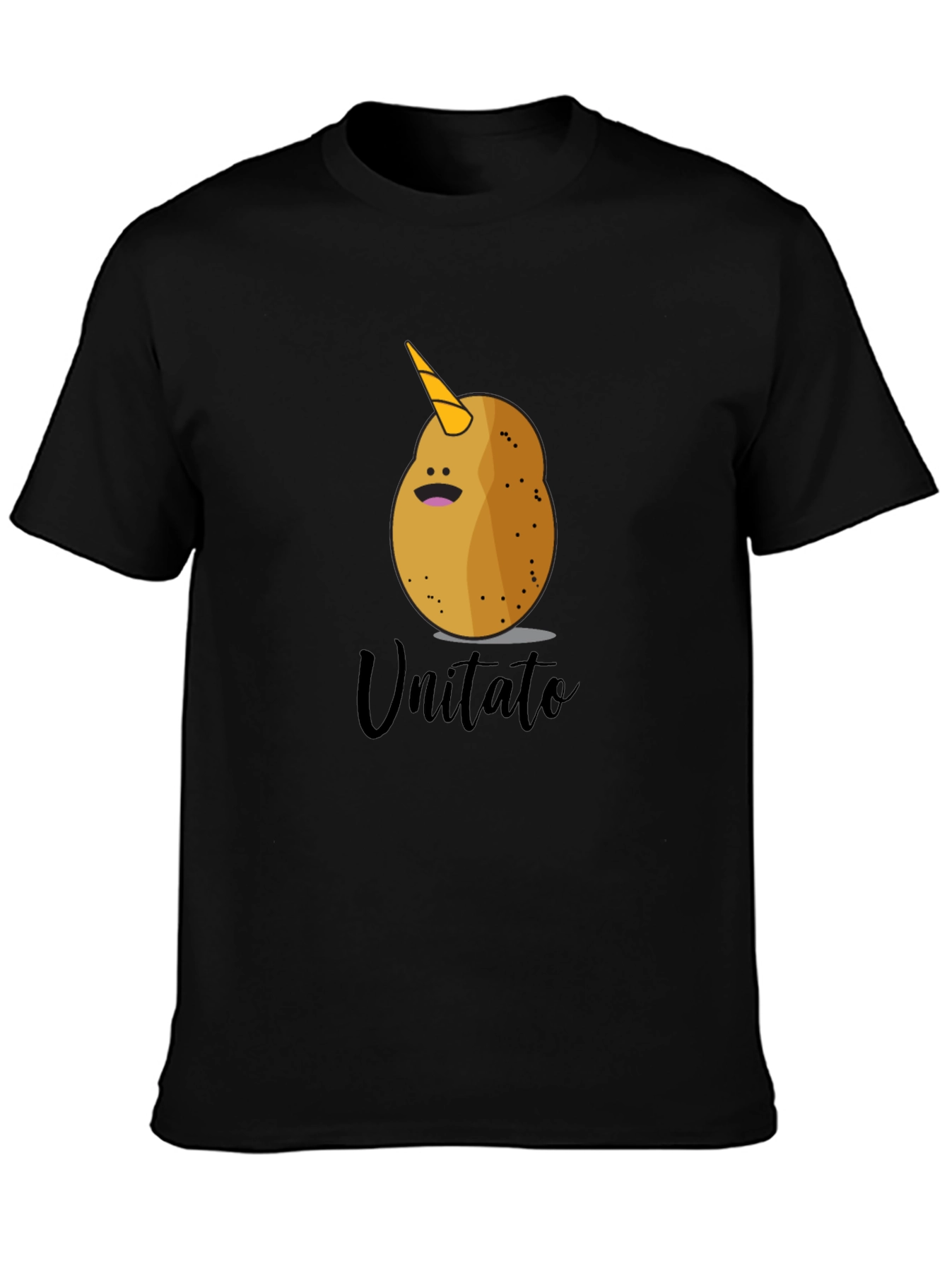 Black Unicorn Potato Graphic T-Shirt - Funny & Unique! view 3