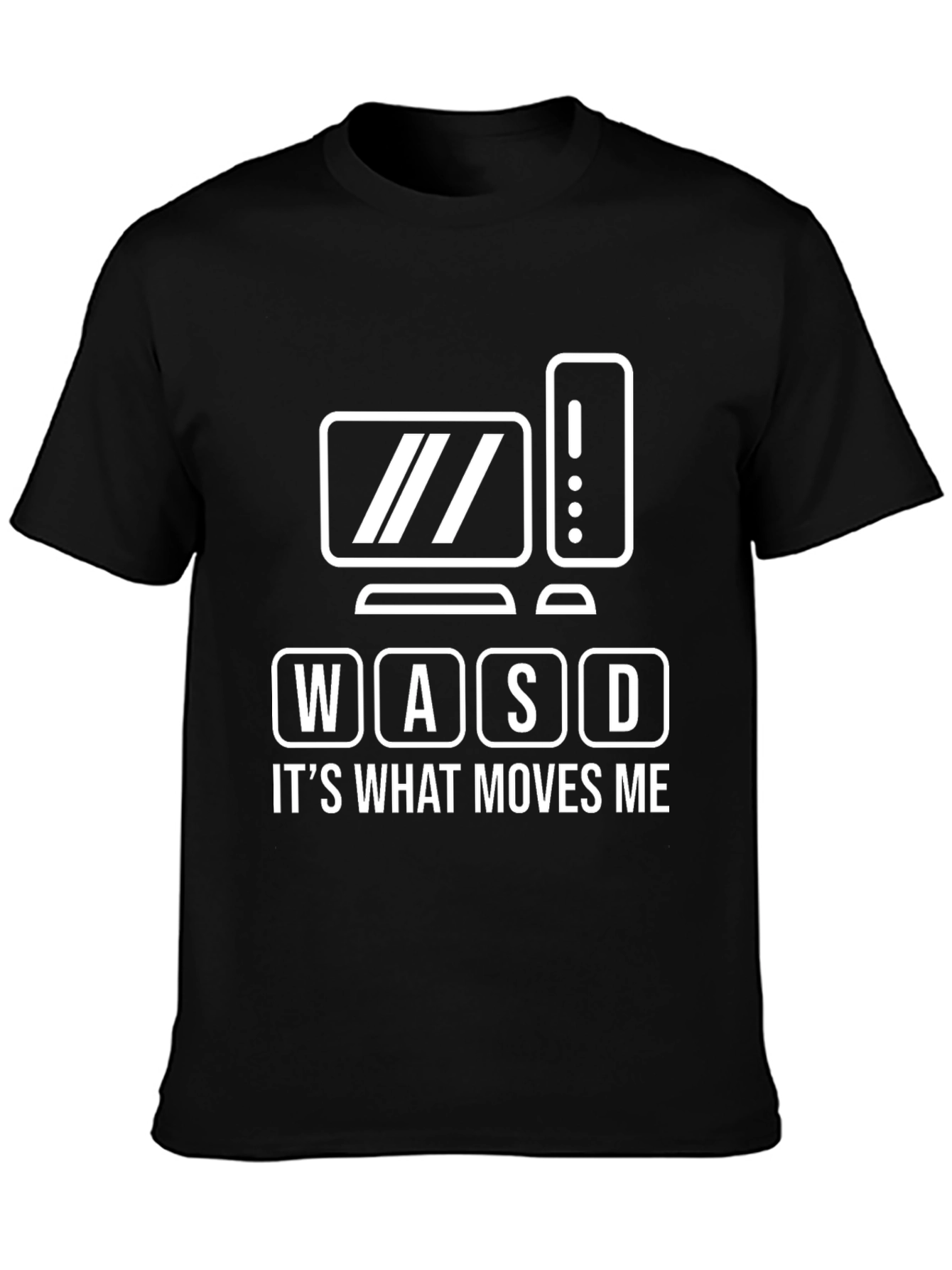 Black WASD Gamer T-Shirt - It's What Moves Me! view 3