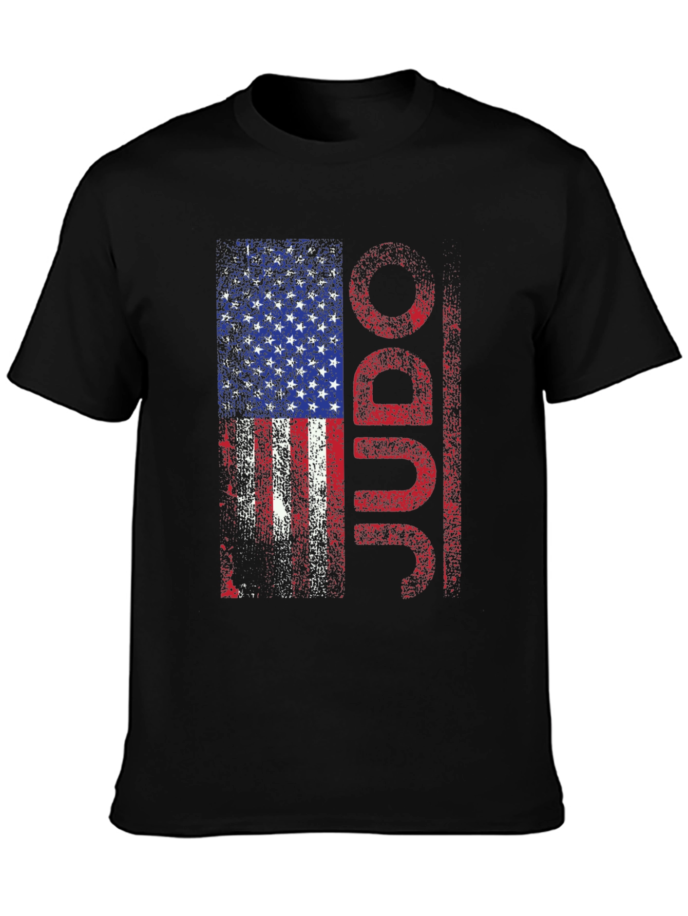 Black American Flag Judo T-Shirt view 3