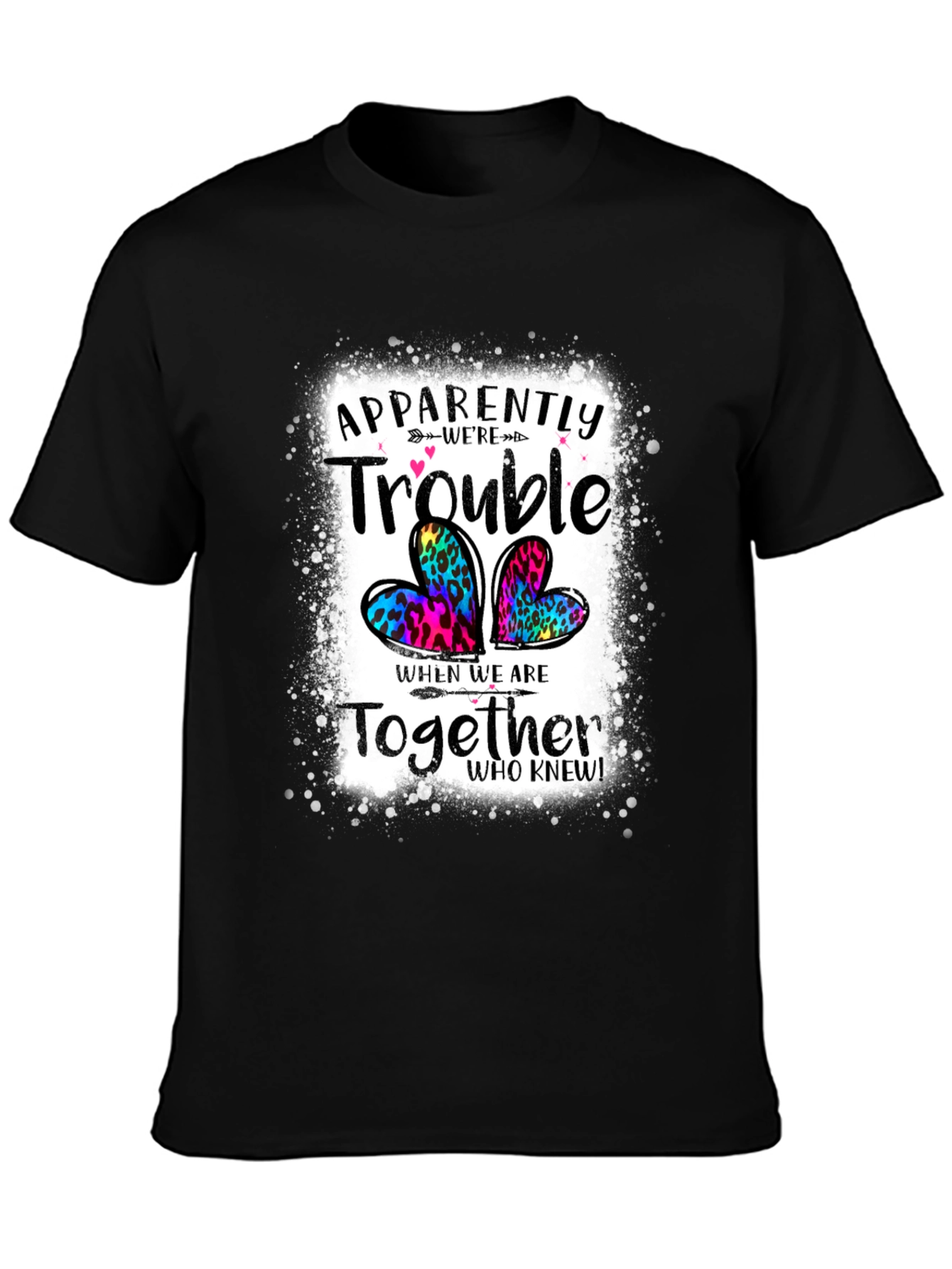Black Apparently Trouble Together Graphic Tee view 3