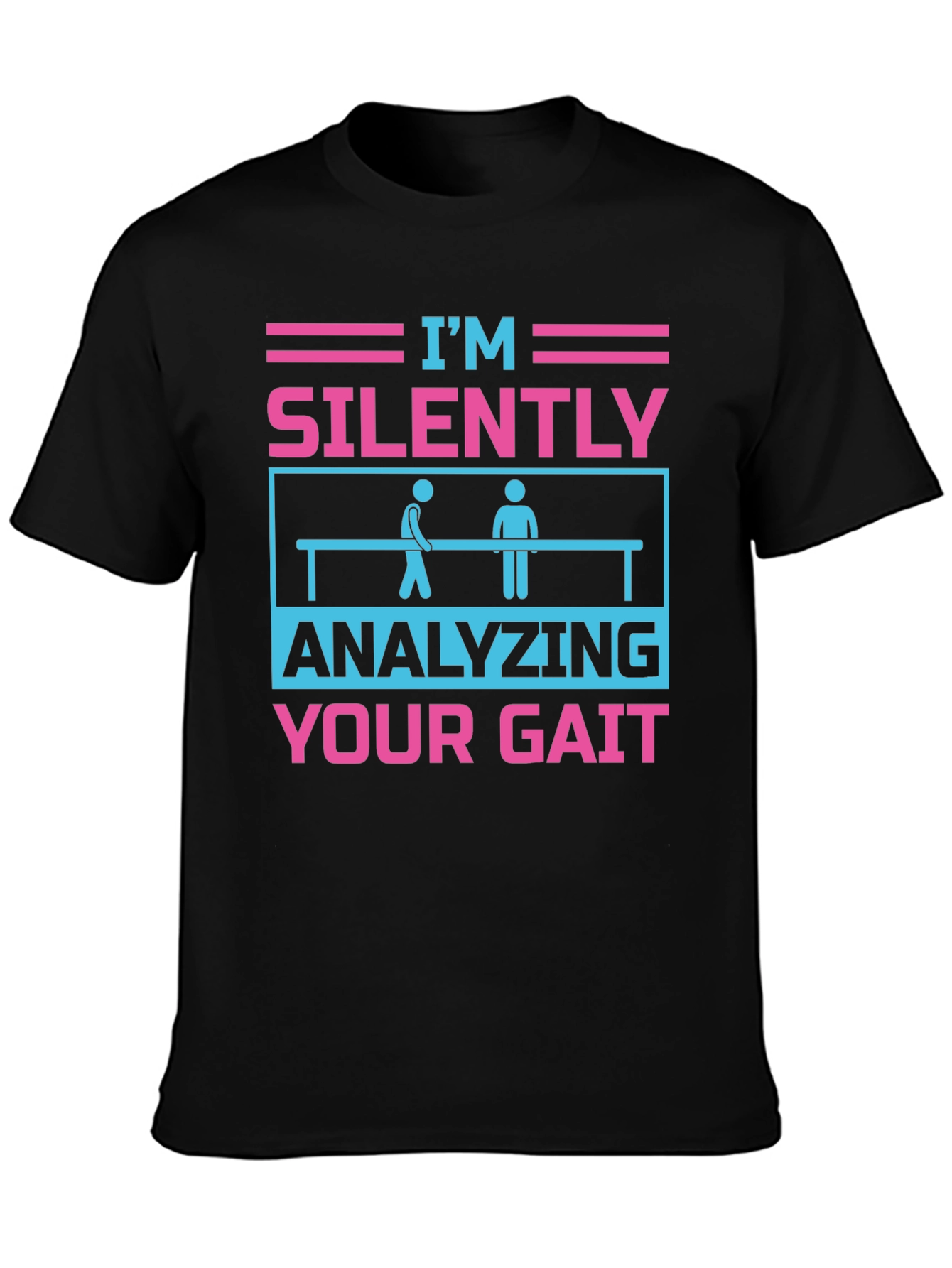 Black Analyzing Your Gait T-Shirt view 3