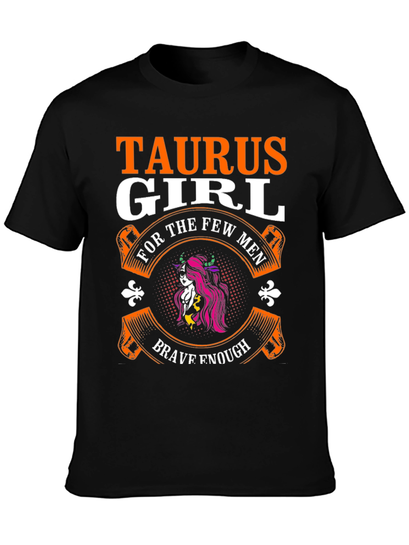 Black Taurus Girl Zodiac Graphic Tee - Brave & Bold view 3