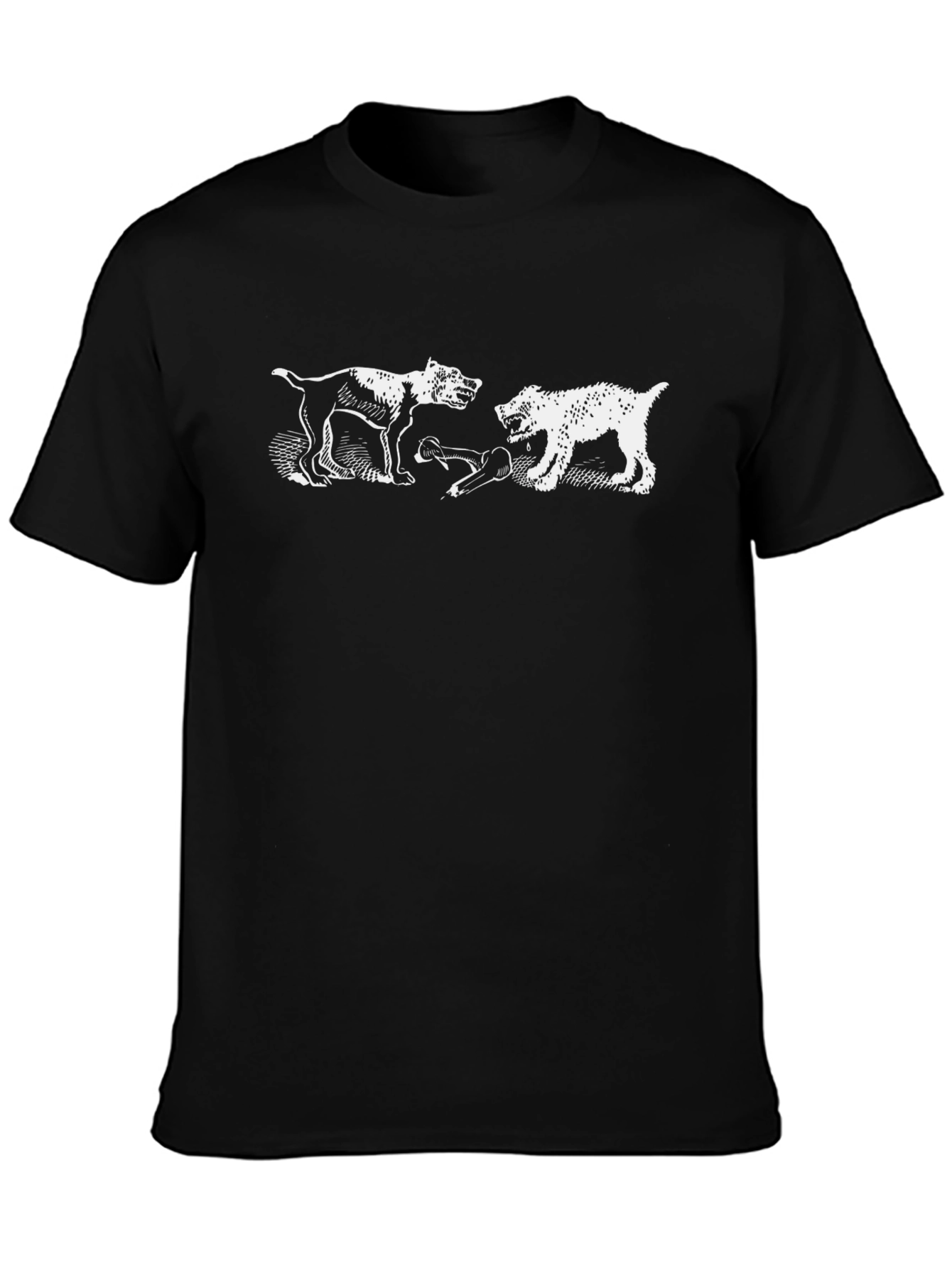 Dog Fight Graphic Tee - Black Cotton Blend - 3