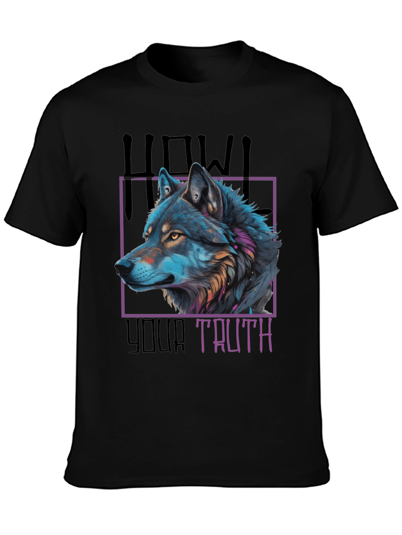 Black Howl Your Truth Wolf Graphic Tee - Black view 3