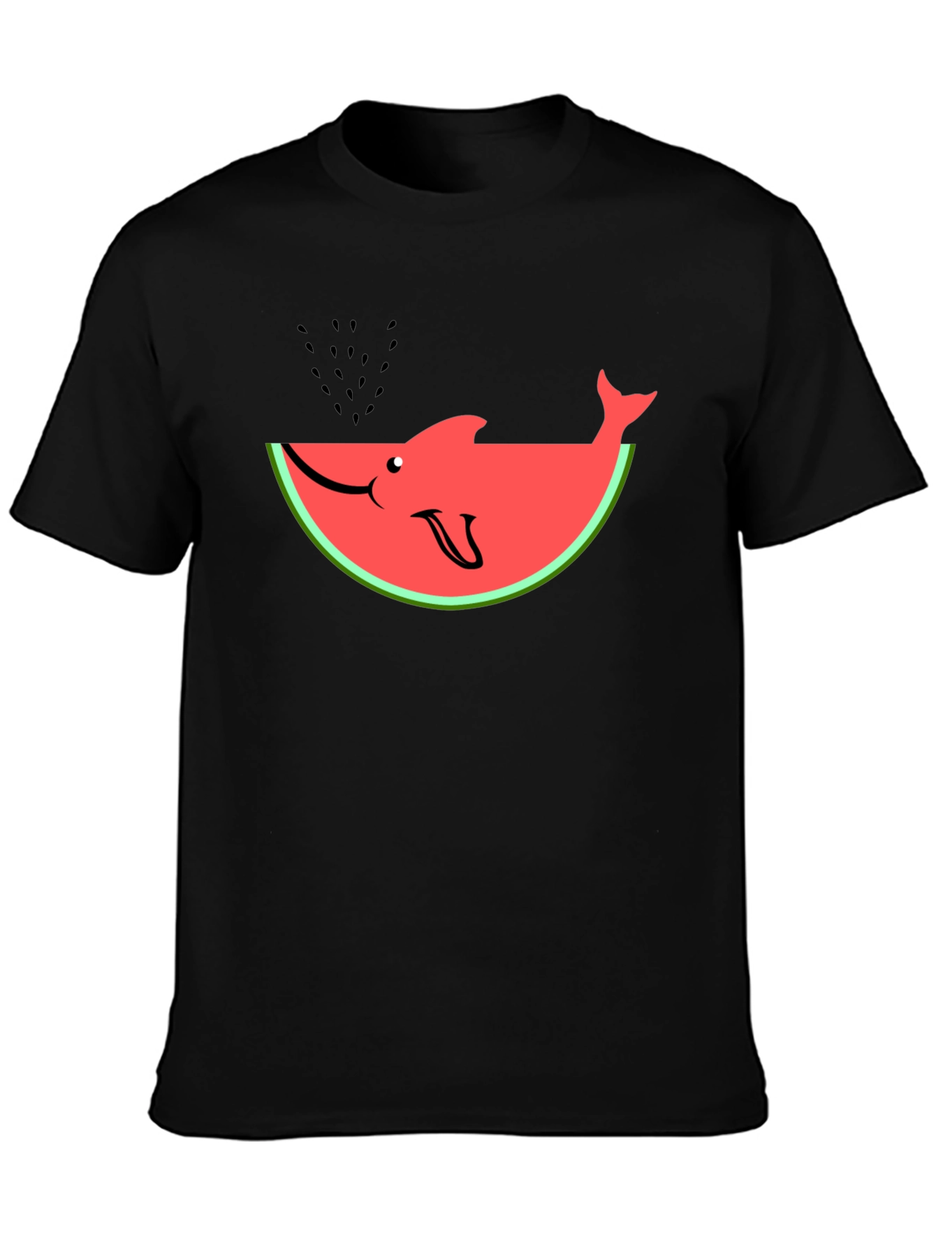 Black Watermelon Shark Graphic Tee - Summer Fun T-Shirt view 3