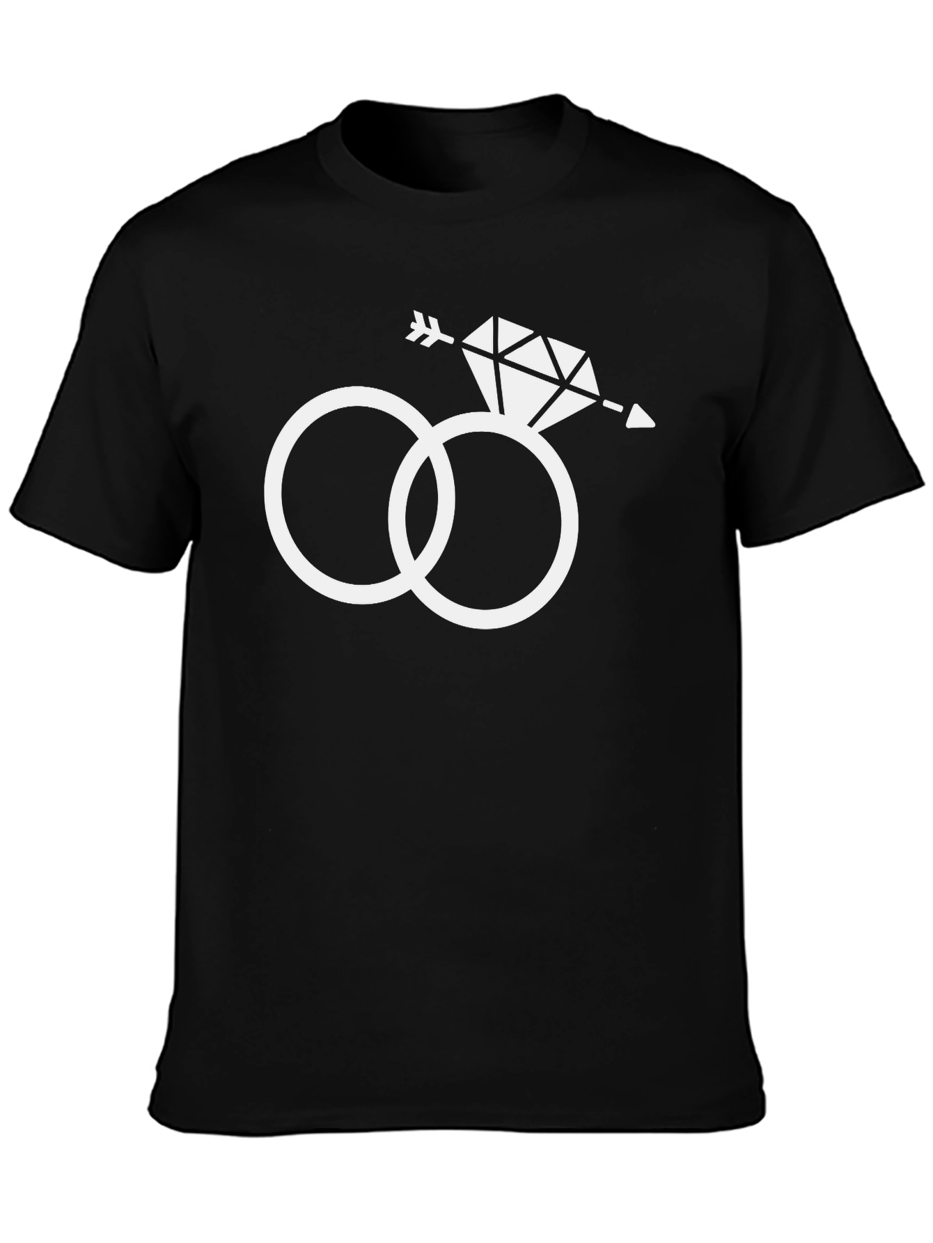 Black Arrow Through Diamond Ring Graphic T-Shirt view 3