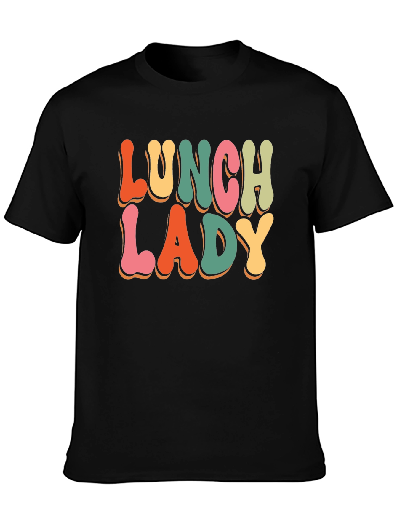 Black Lunch Lady Retro T-Shirt view 3
