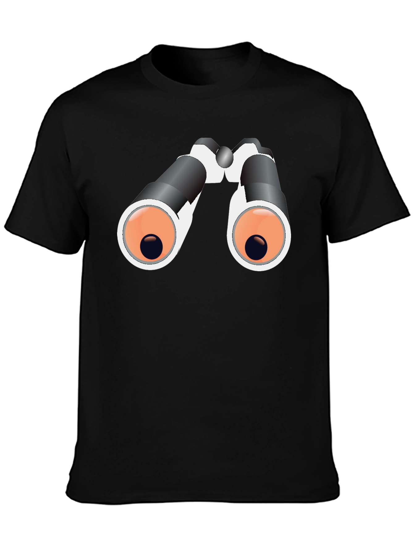 Black Binoculars Graphic Tee - Black Cotton T-Shirt view 3