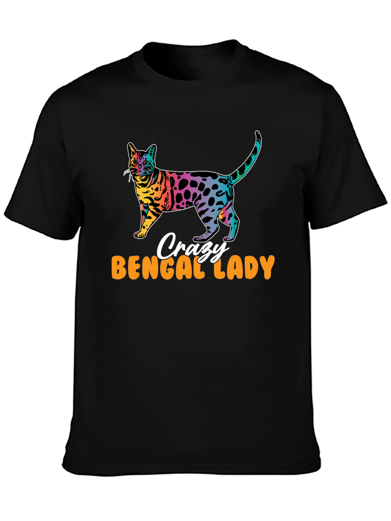 Black Crazy Bengal Lady T-Shirt view 3